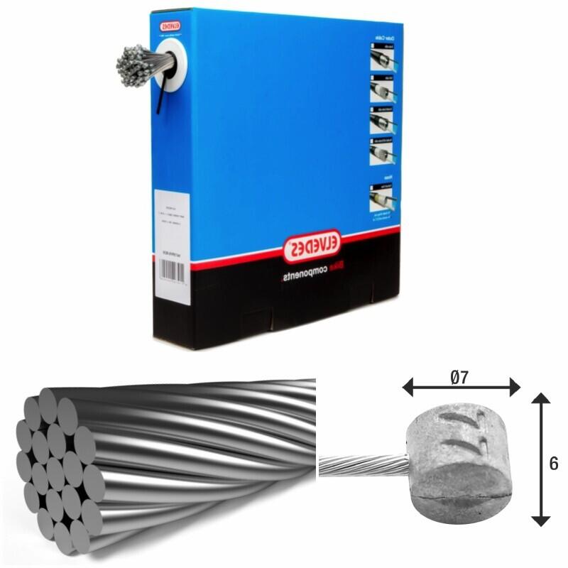 Kable hamulcowe 1x19 stal nierdzewna Ø1 5mm główka T Ø7x6 Elvedes (x50)