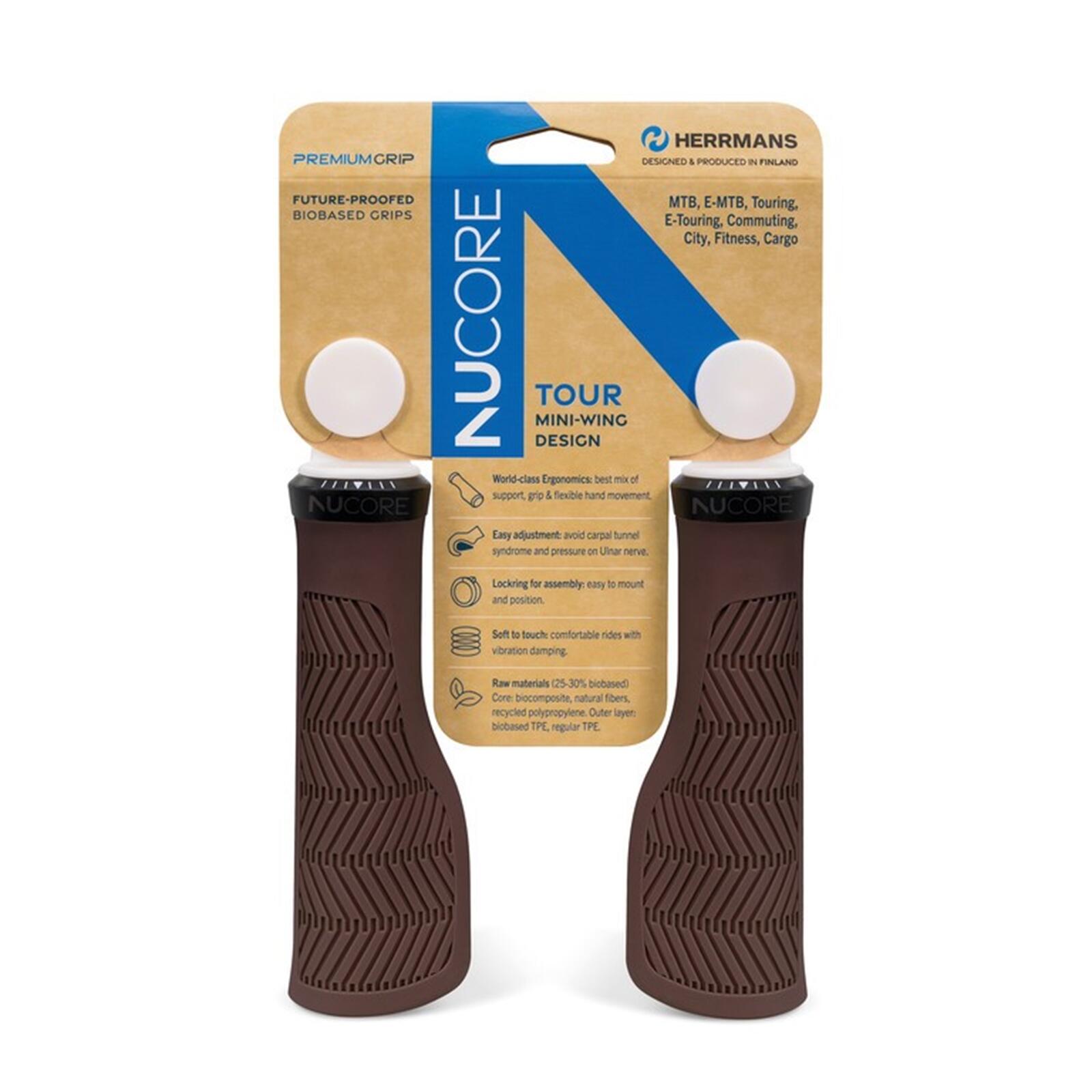 HERRMANS Nucore Tour Wave Chwyty 130/130 mm Brązowe (para)