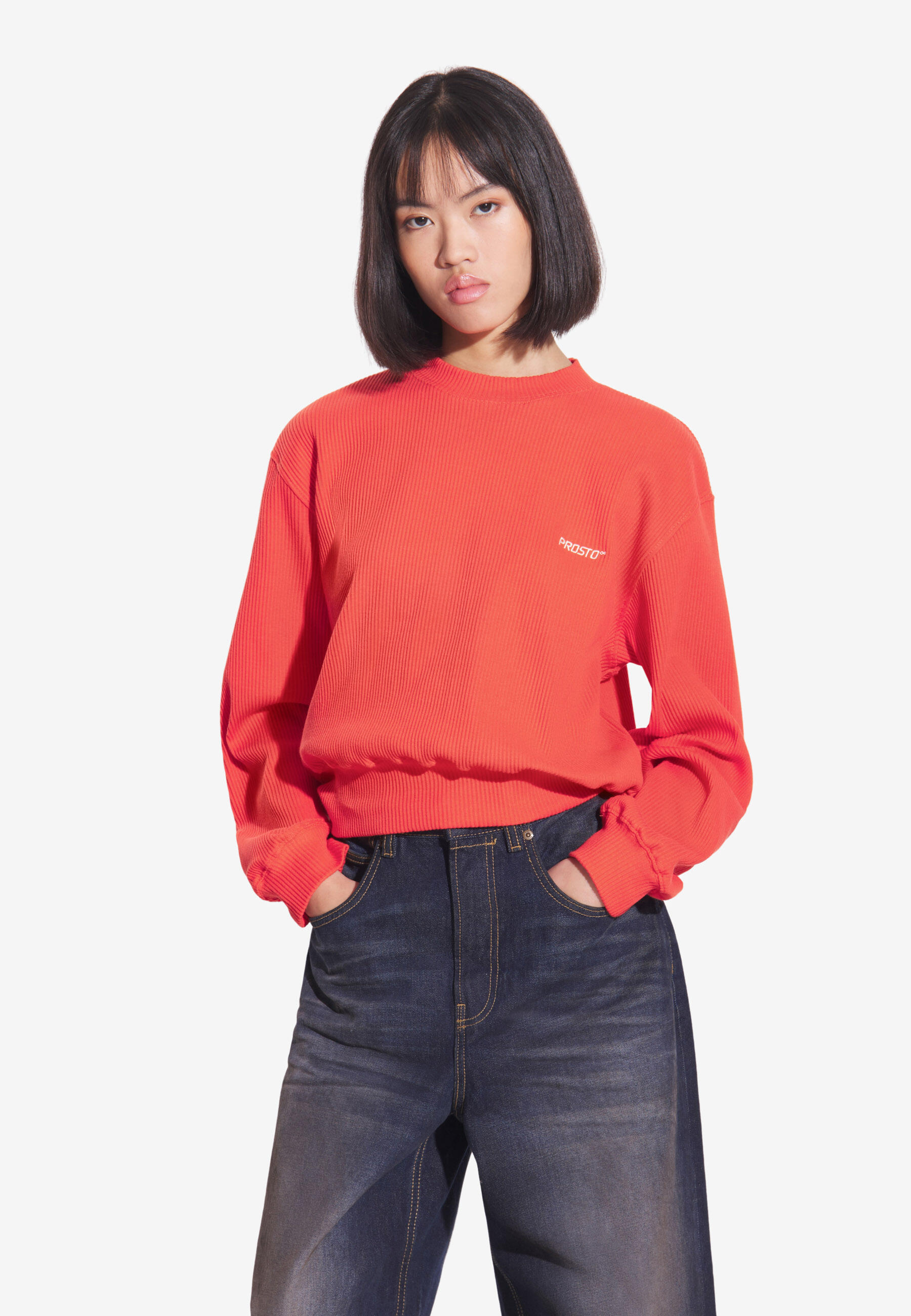 Bluza sportowa damska Prosto Ribbed bez kaptura