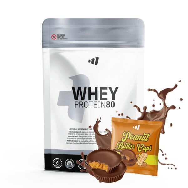 Białko serwatkowe 80 - 1 kg kubków z masłem orzechowym MASMUSCULO