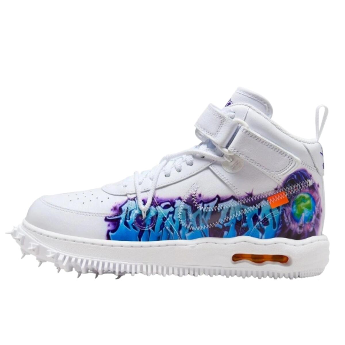 Buty do chodzenia dla dorosłych Air Force 1 Mid Off-White Graffiti White