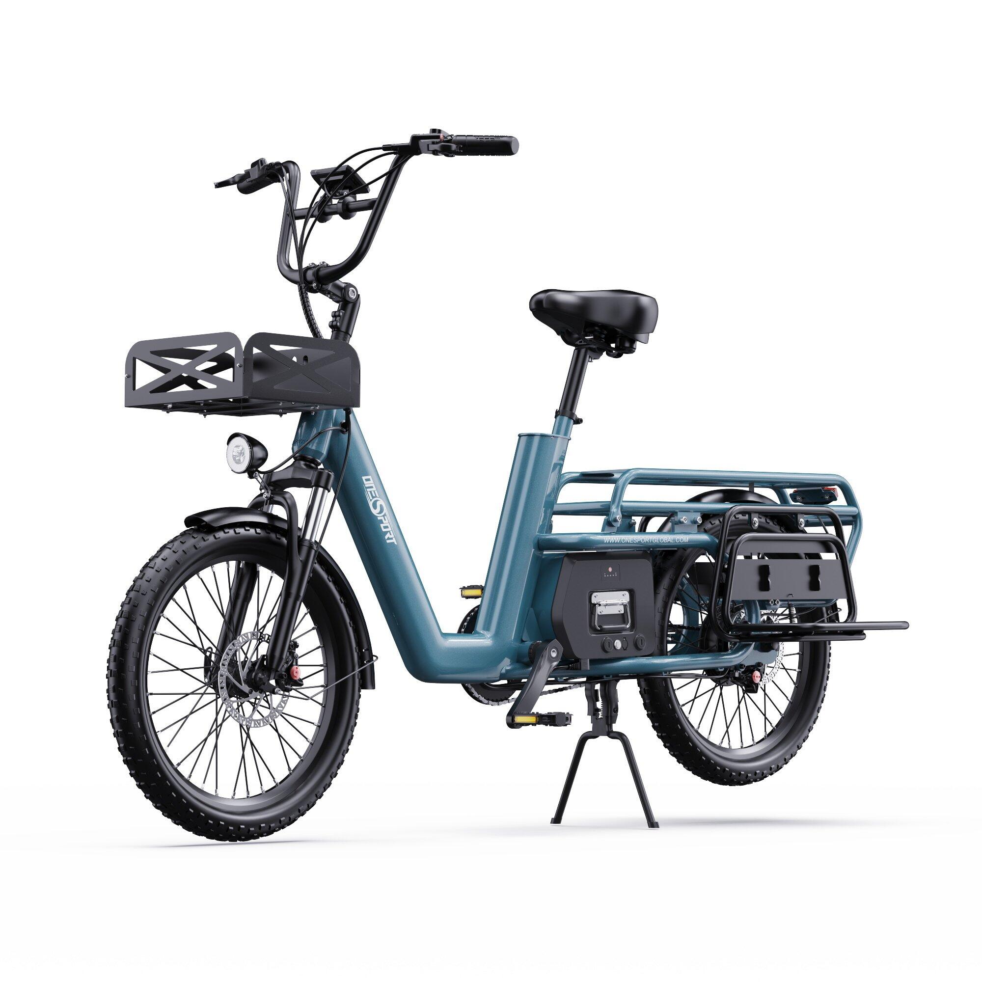 Elektryczny rower cargo ONESPORT OT01, opony 20, bateria 48V 27Ah, 25km/h