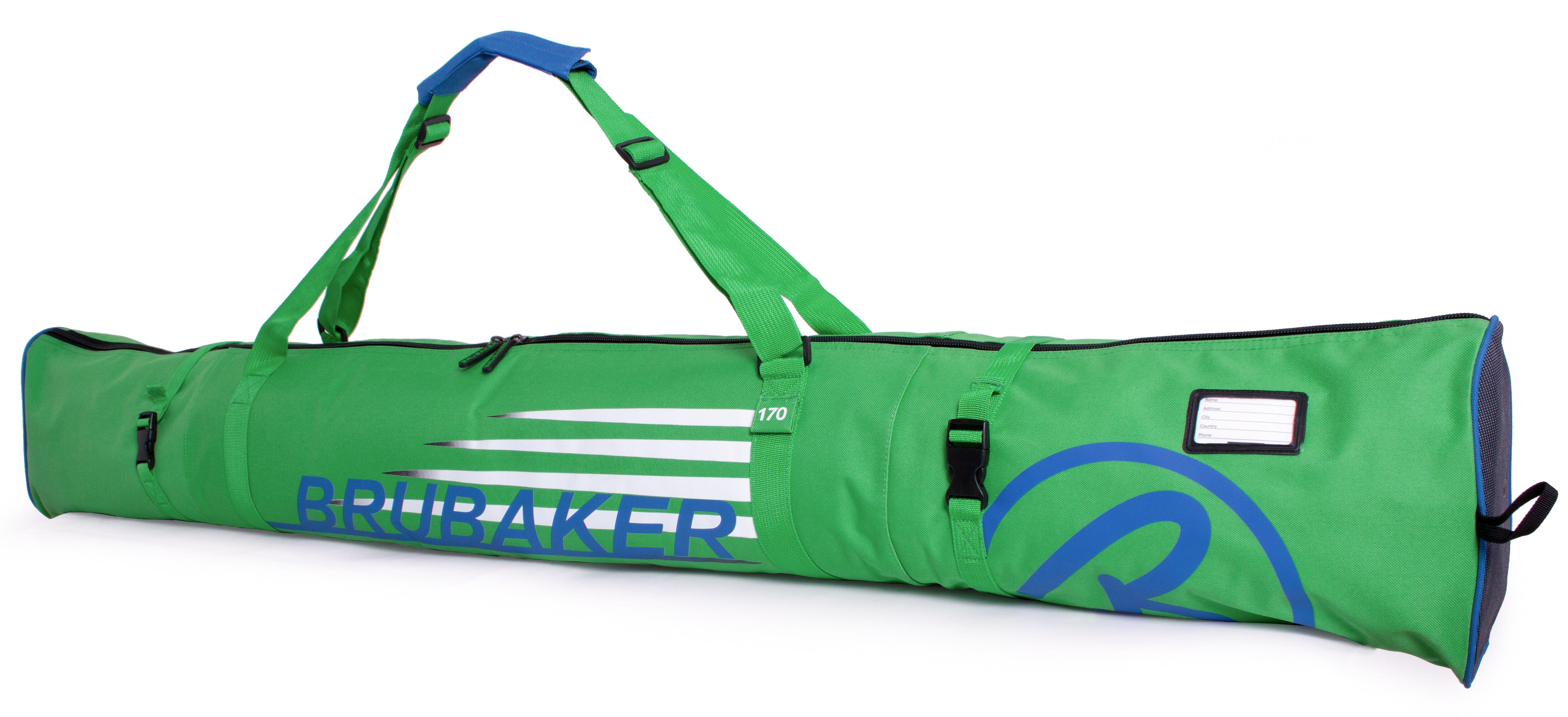 BRUBAKER pokrowiec na narty i kije - 1 para - 170 cm - zielono-niebieski