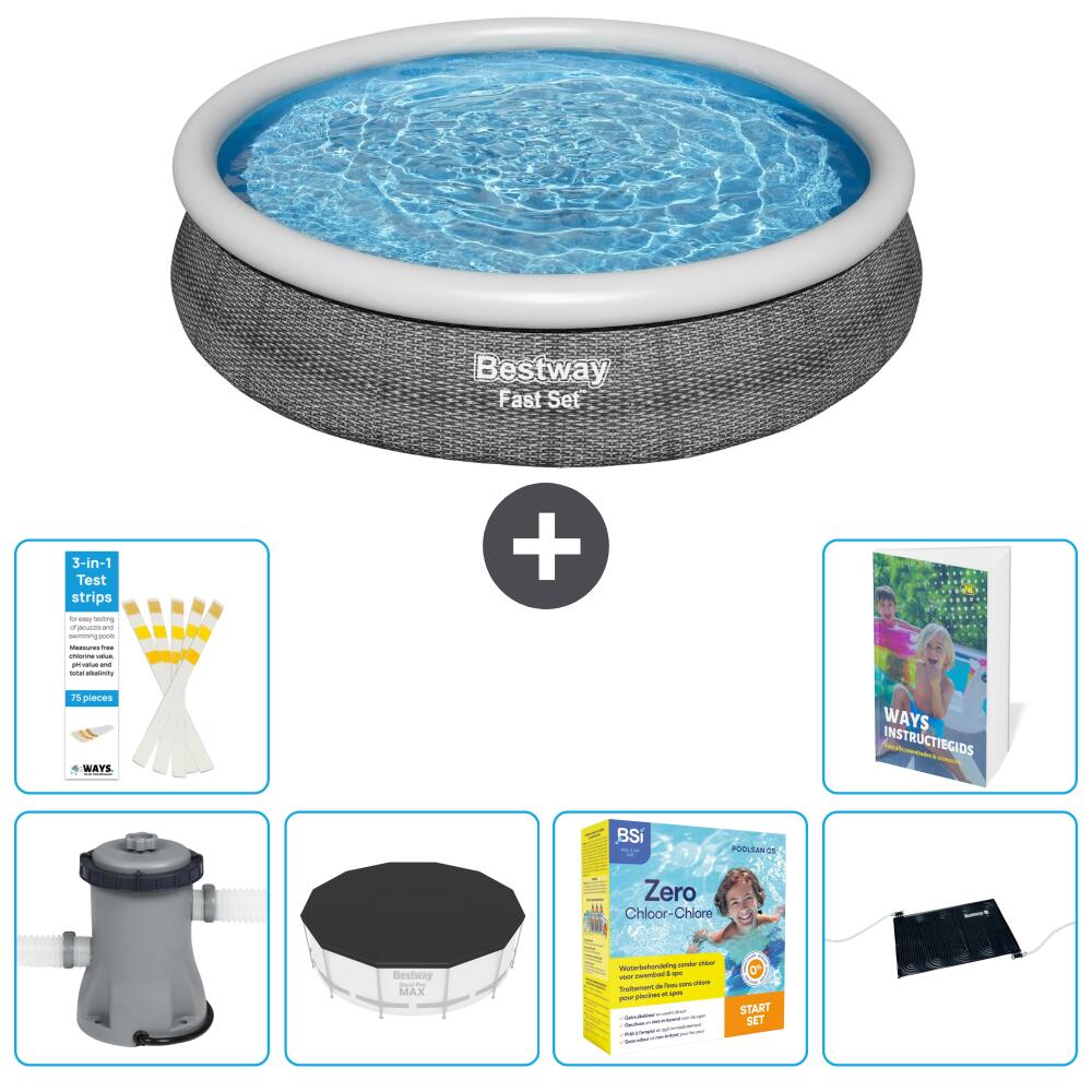 BESTWAY Basen Fast Set Okrągły - 366x76 cm - 7-częściowy S234