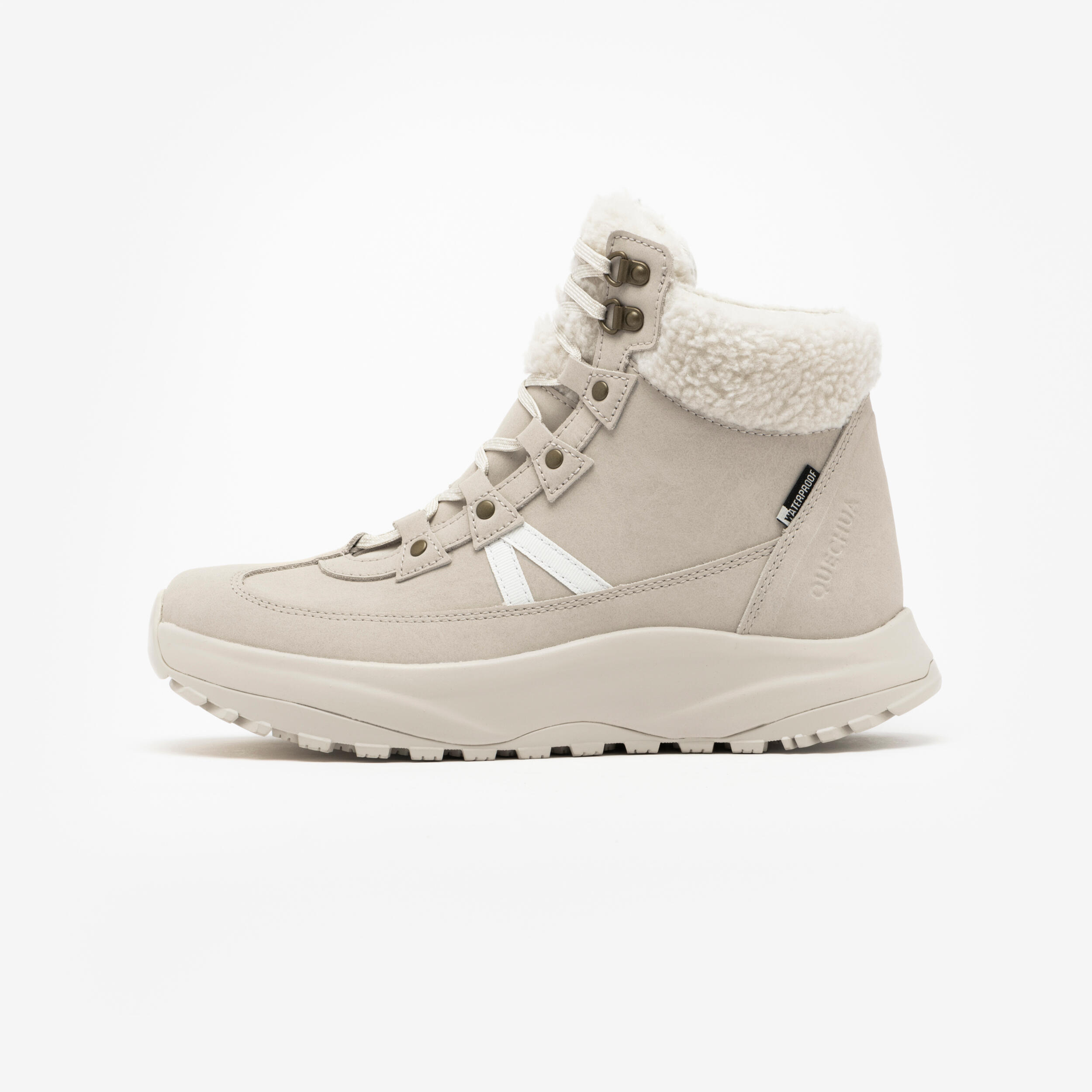 Buty turystyczne damskie Quechua NH500 mid skóra wodoodporne