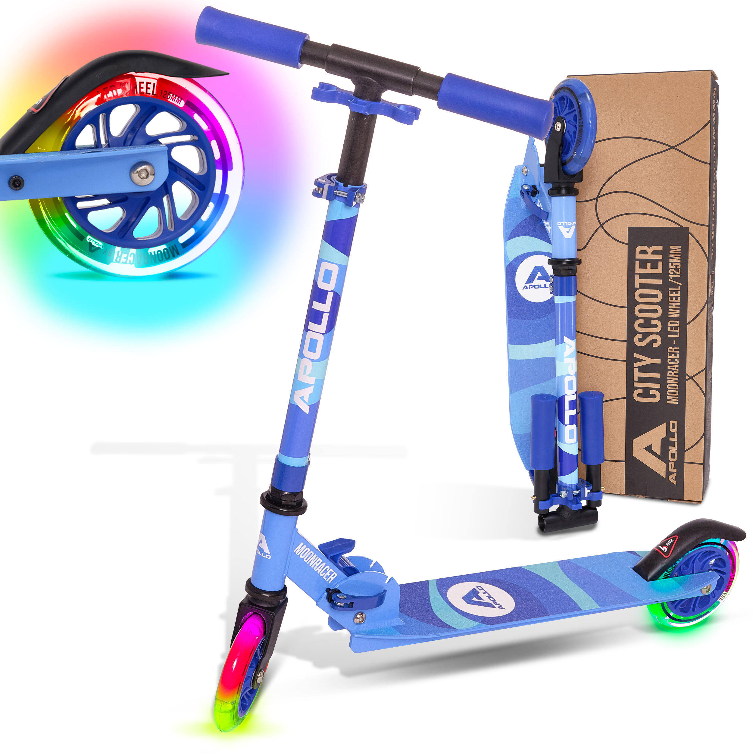 Hulajnoga Moonracer – Lekka hulajnoga miejska dla dzieci z LED i amortyzacją