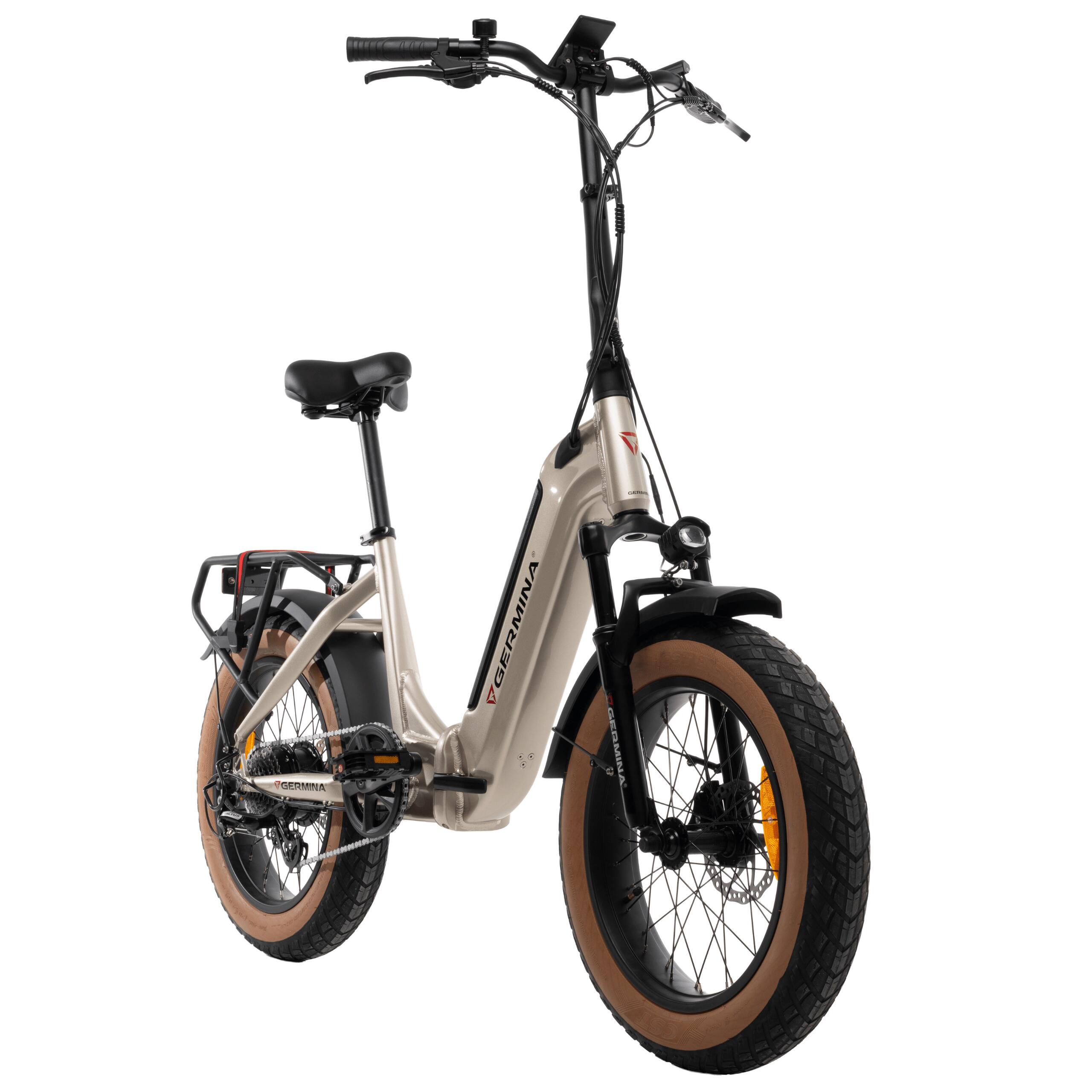 Rower elektryczny GERMINA FAT-BIKE składany 20 90 km zasięgu