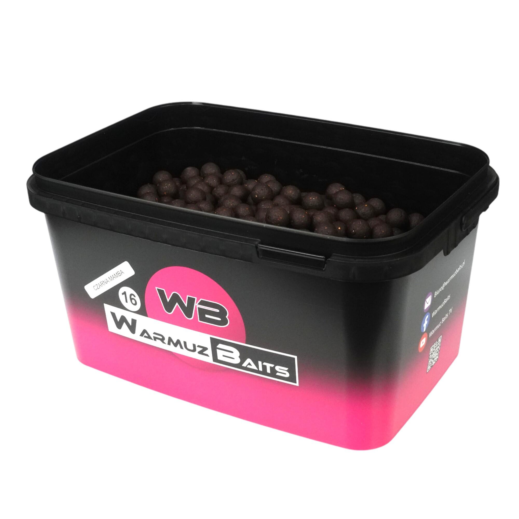 Kulki zanętowe 16mm Warmuz Baits Wiadro 3kg CZARNA MAMBA 3kg 16mm WIADRO