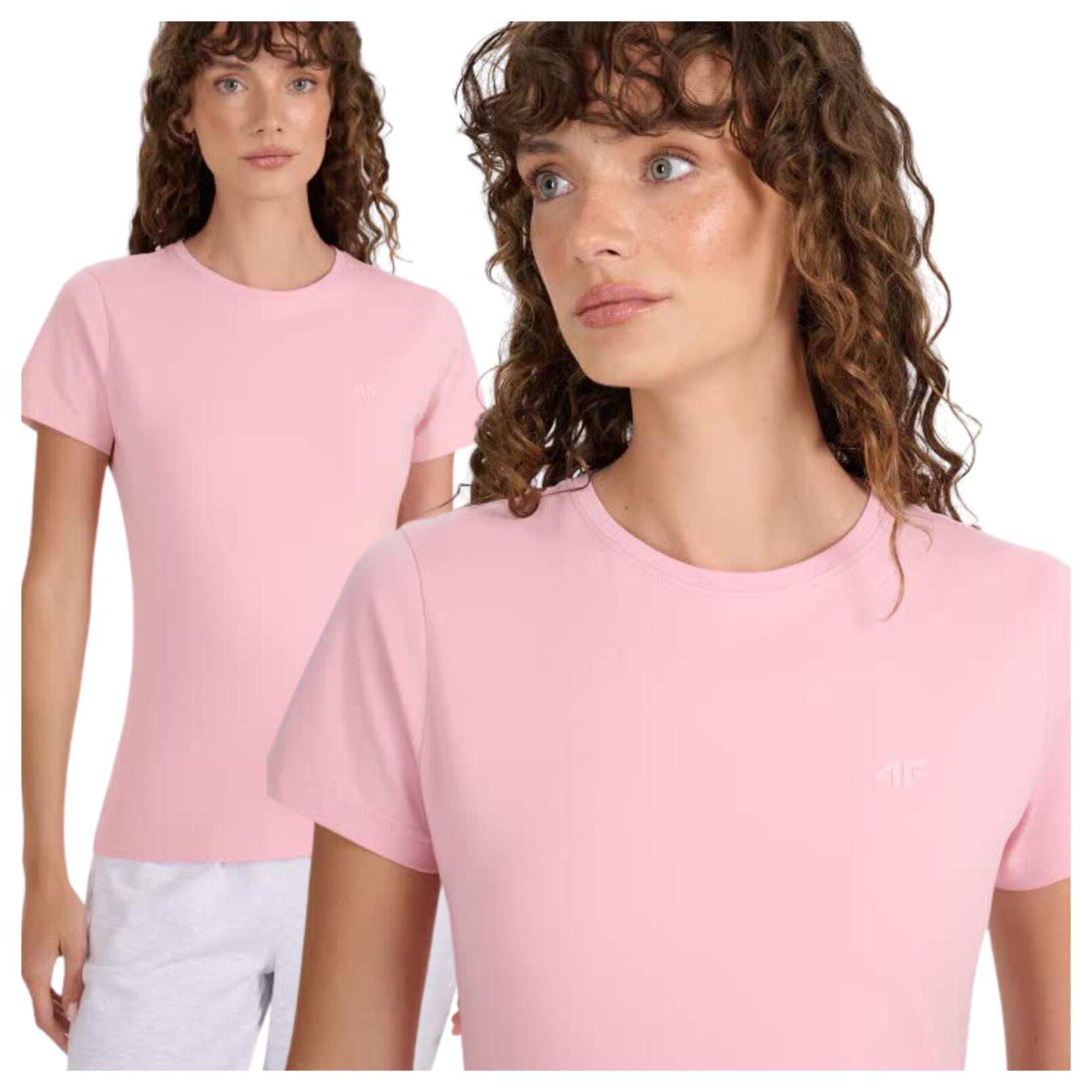 T-shirt slim gładki damski 4F 4FWMM00TTSHF2255