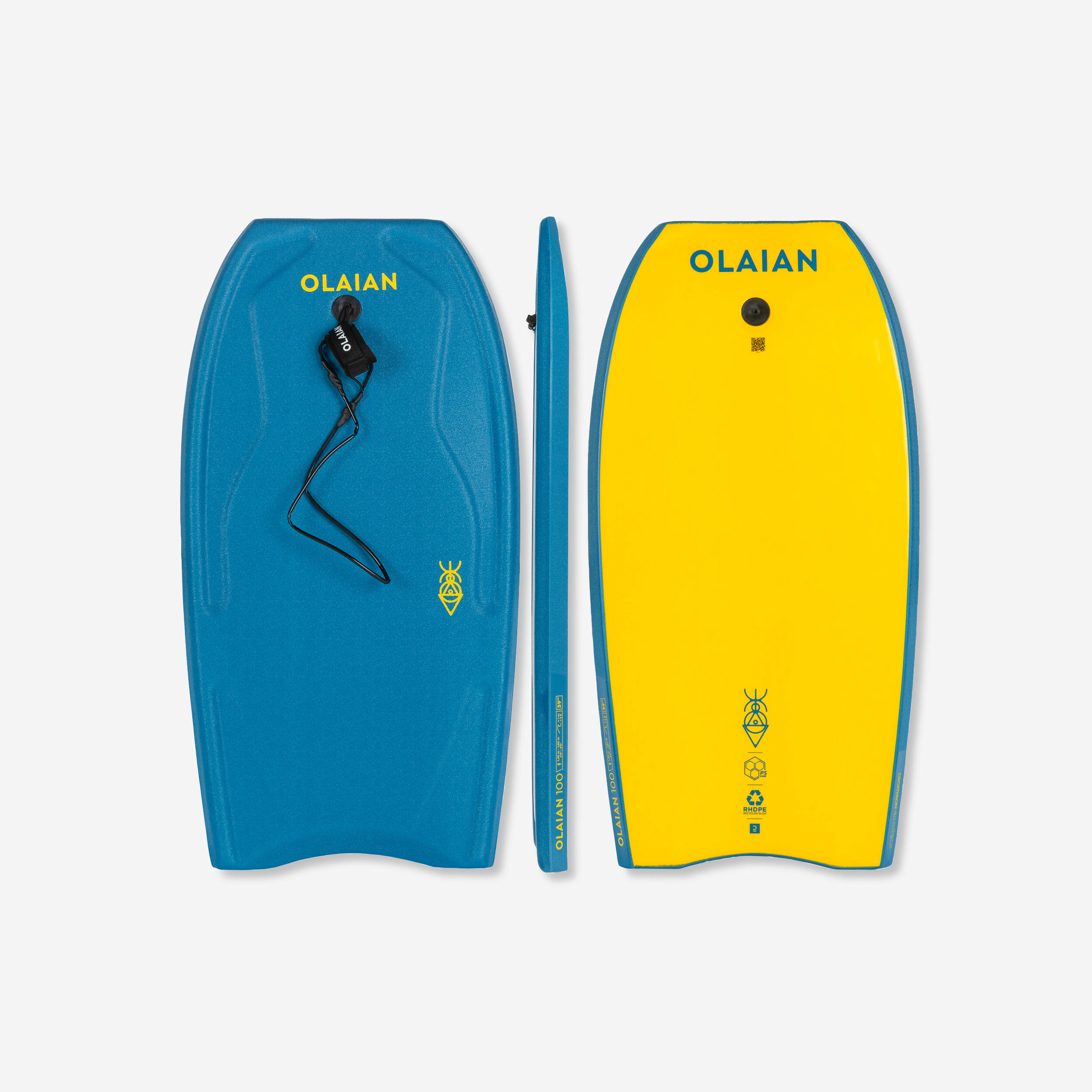 Deska bodyboard Decathlon 100 42 z leashem na nadgarstek