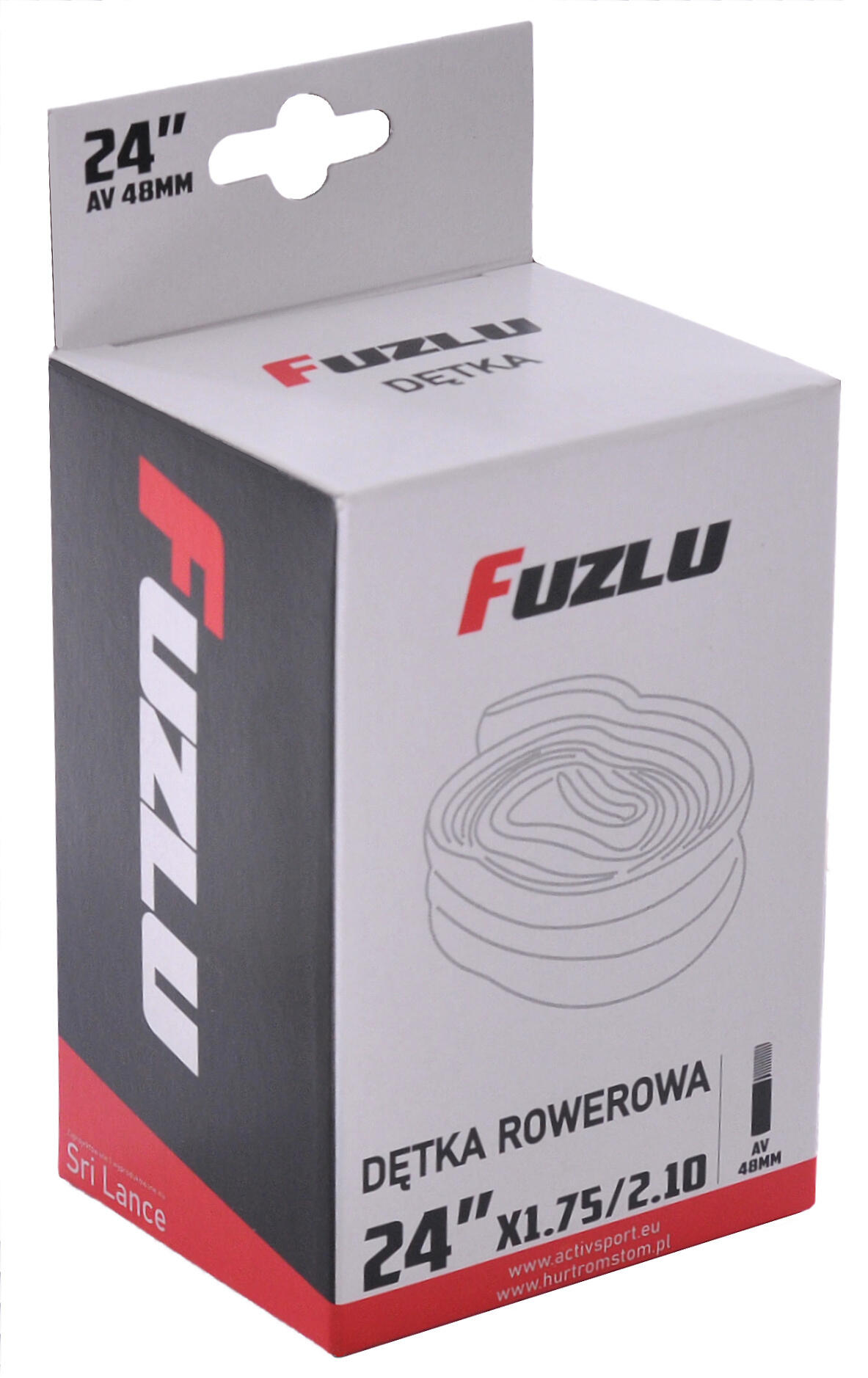 Dętka do opon roweru rowerowa 24x1,75/2,10 (24x1,75/2.125) Fuzlu AV 48mm