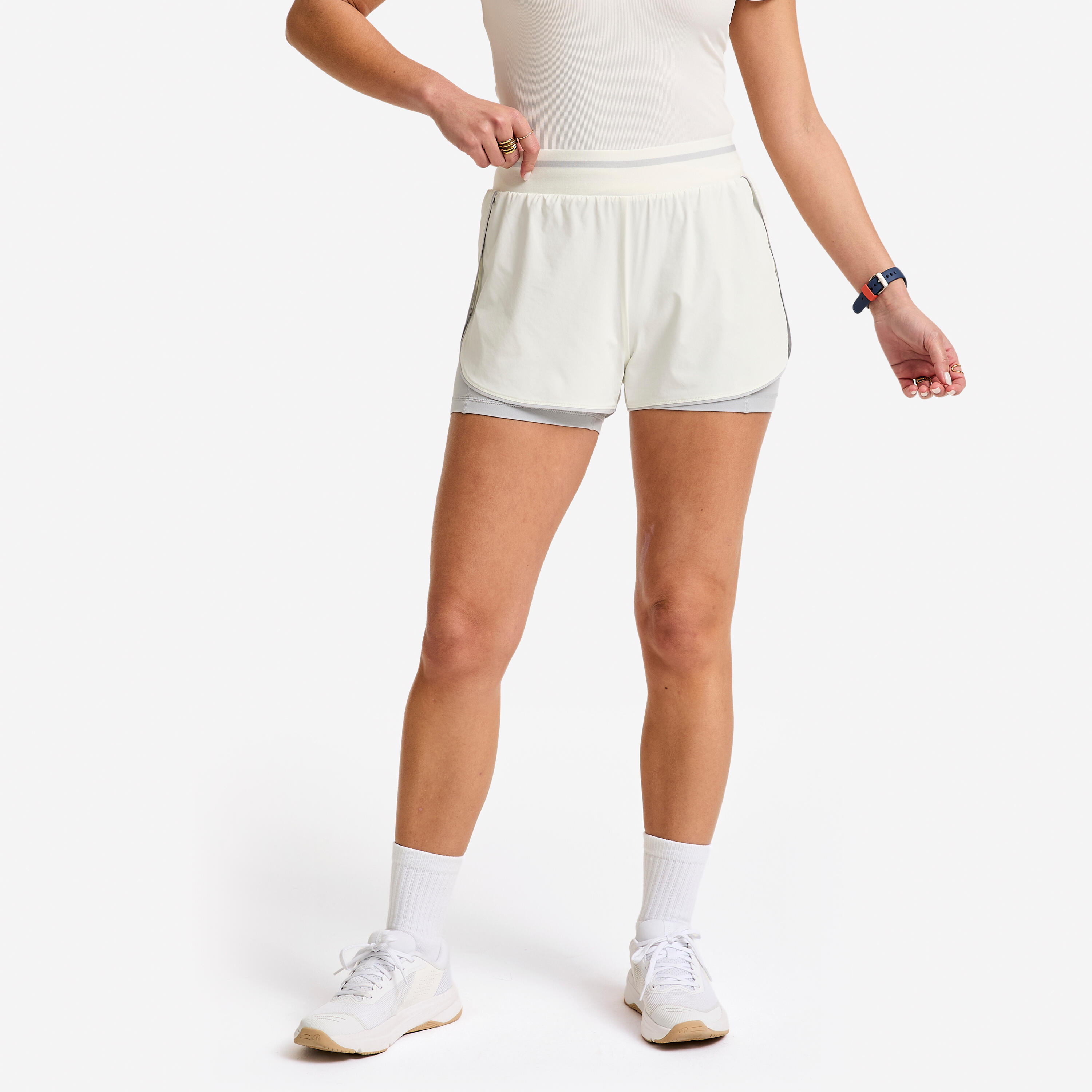 Spodenki fitness damskie Domyos dwuwarstwowe