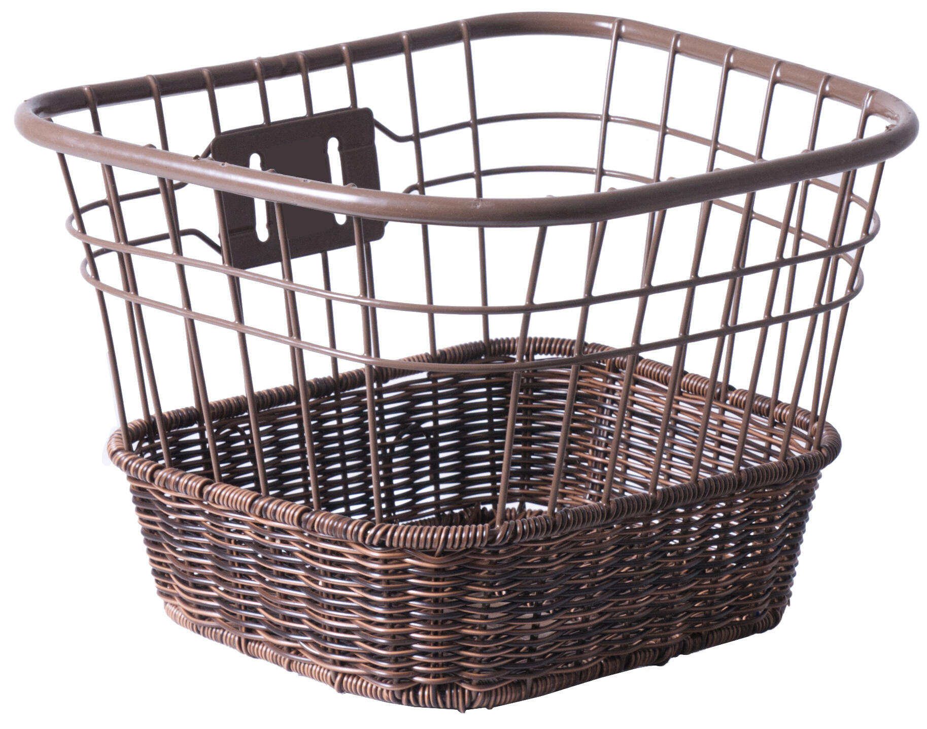 Kosz rowerowy przedni FUZLU HT-PS-004 plecionka retro brązowy