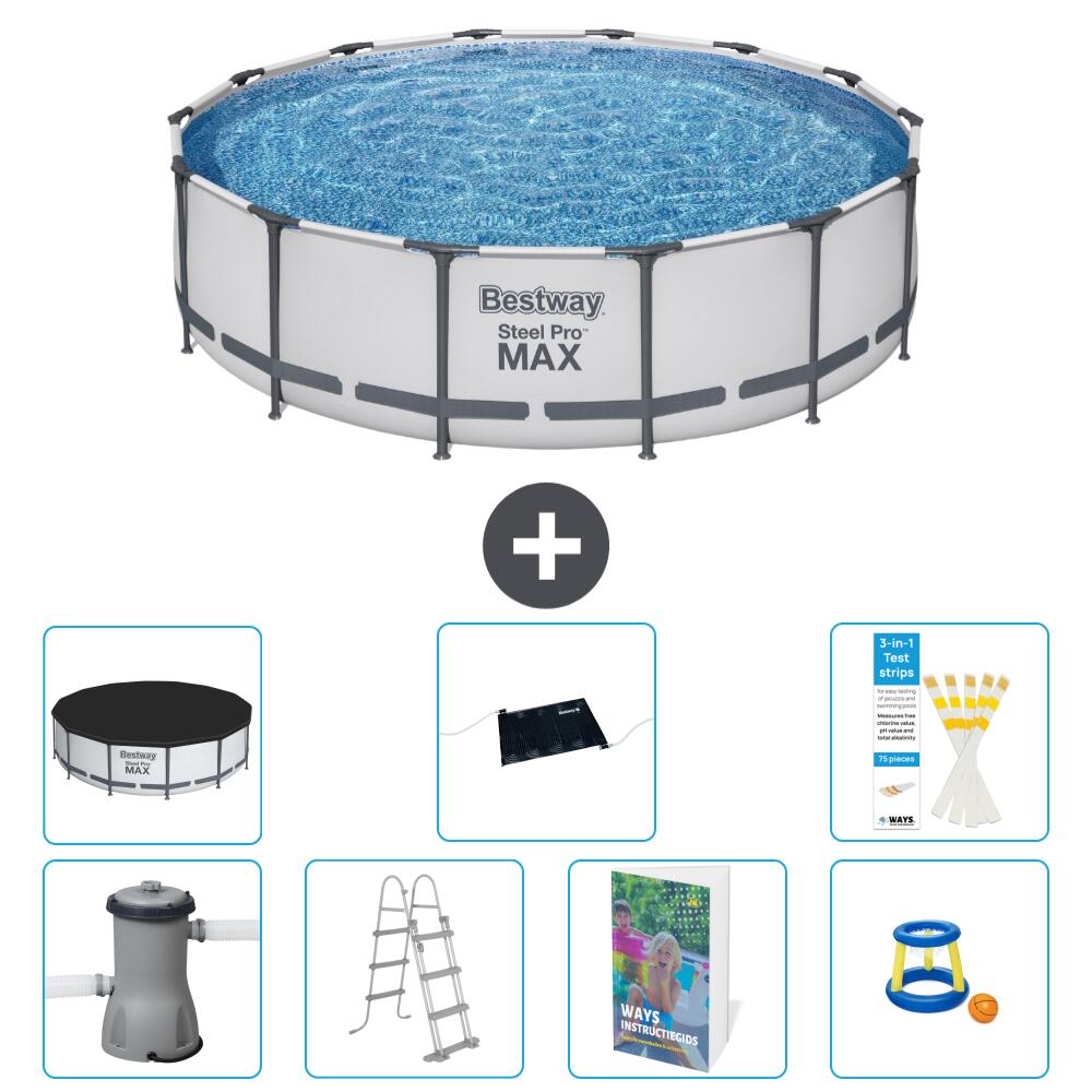 BESTWAY Basen Steel Pro MAX Okrągły - 427x122 cm - 8-częściowy S559