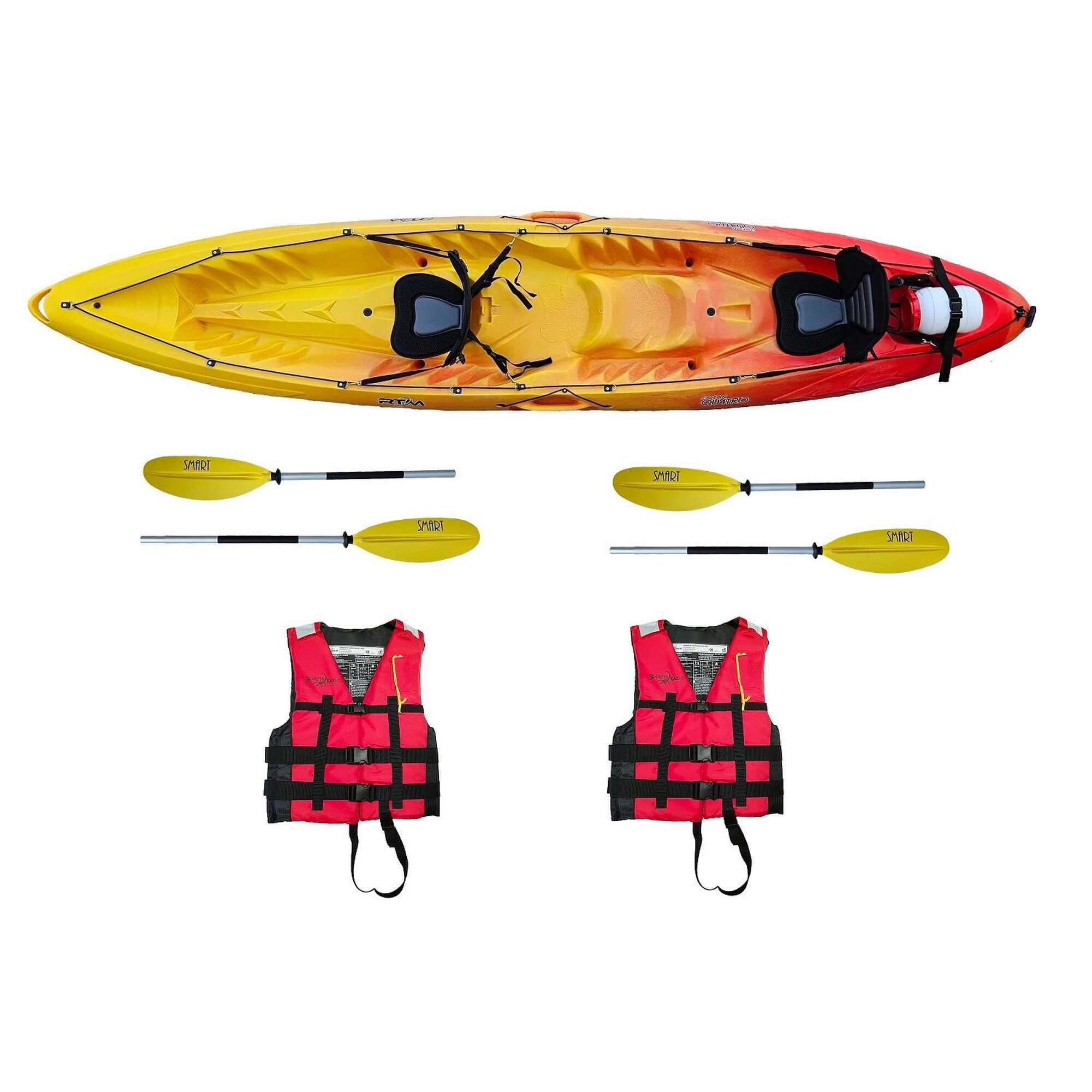 Kajak sit on top do pływania Rotomod Ocean Quatro Pack zestaw 2-4os.