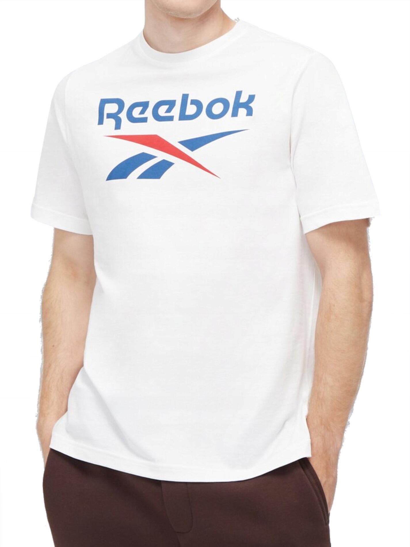 Reebok Ribig Stacked Logo Tee biały męski krótki rękaw