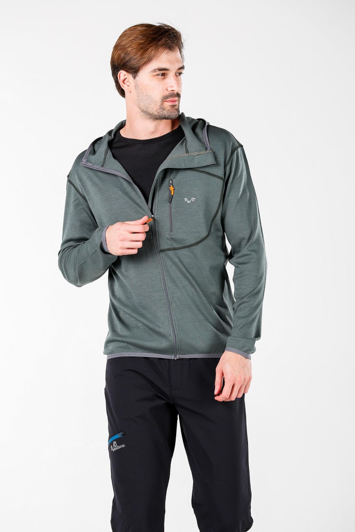 Męska Bluza z Kapturem z 100% Wełny Merino - Maestro/Woolona