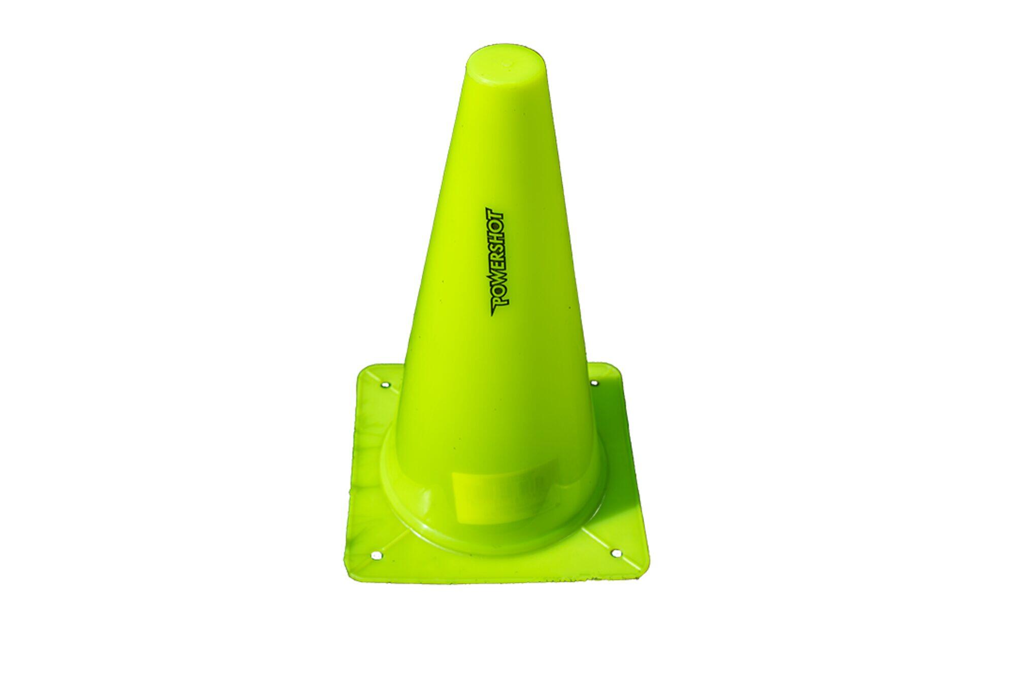 Zestaw 4 elastycznych stożków rozgraniczających - 30 cm - fluorescencyjny żółty