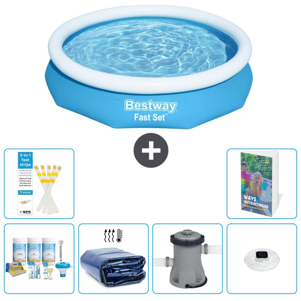 BESTWAY Basen Fast Set Okrągły - 305x66 cm - 7-częściowy S160