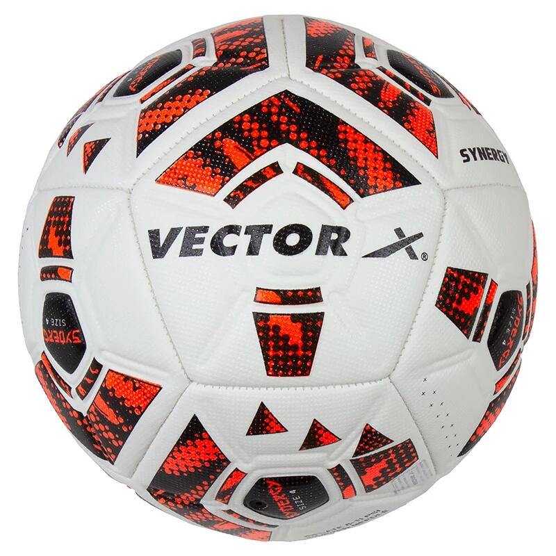 Piłka nożna VECTOR X SYNERGY pomarańczowo-czarna rozmiar: 4