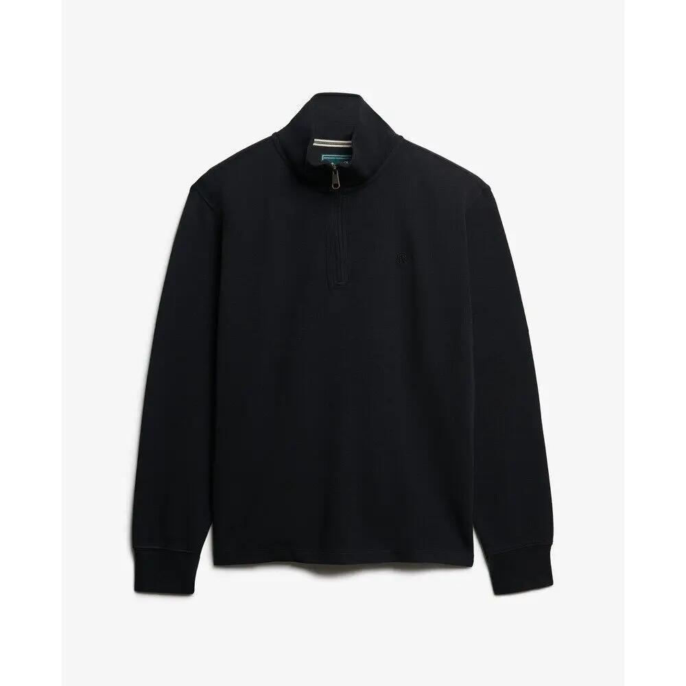 Sweter z prążkowanego materiału z zamkiem na szyi Superdry