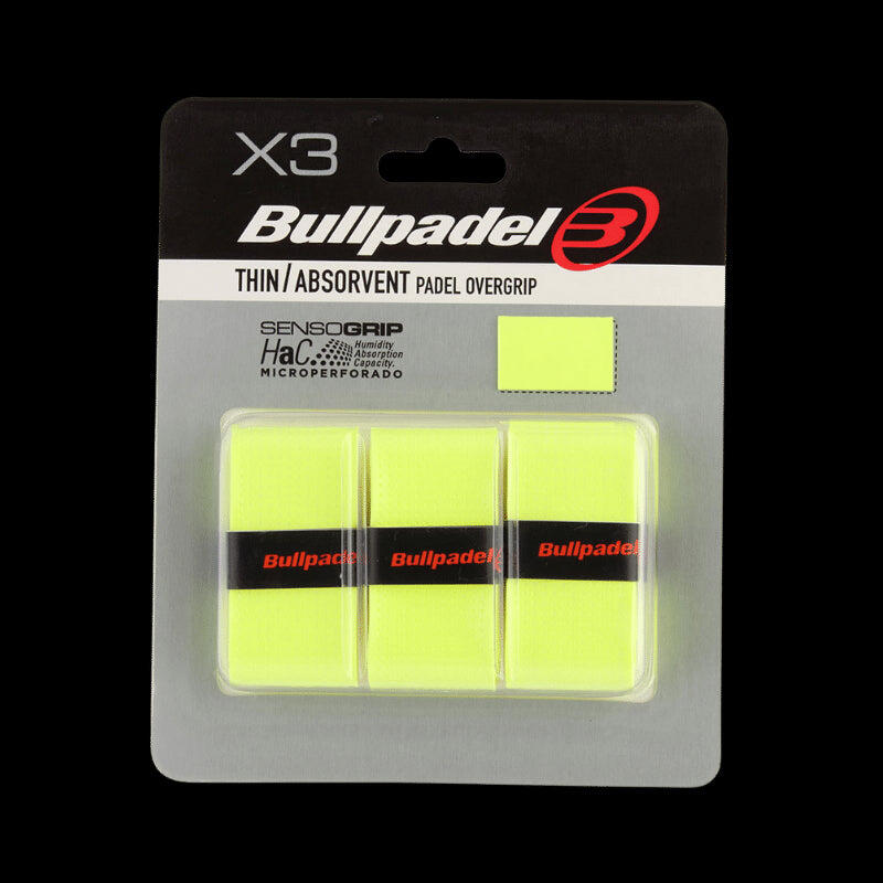Bullpadel zestaw 3 perforowanych owijki żółte