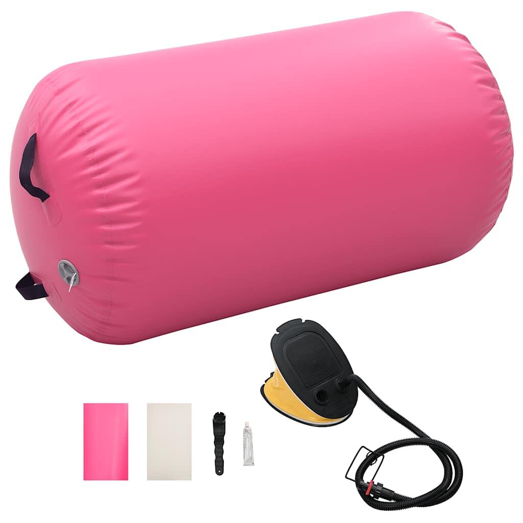 VidaXL Rolka gimnastyczna nadmuchiwana 100 x 60 cm PVC różowa