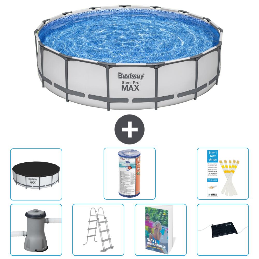 BESTWAY Basen Steel Pro MAX Okrągły - 457x122 cm - 8-częściowy S619