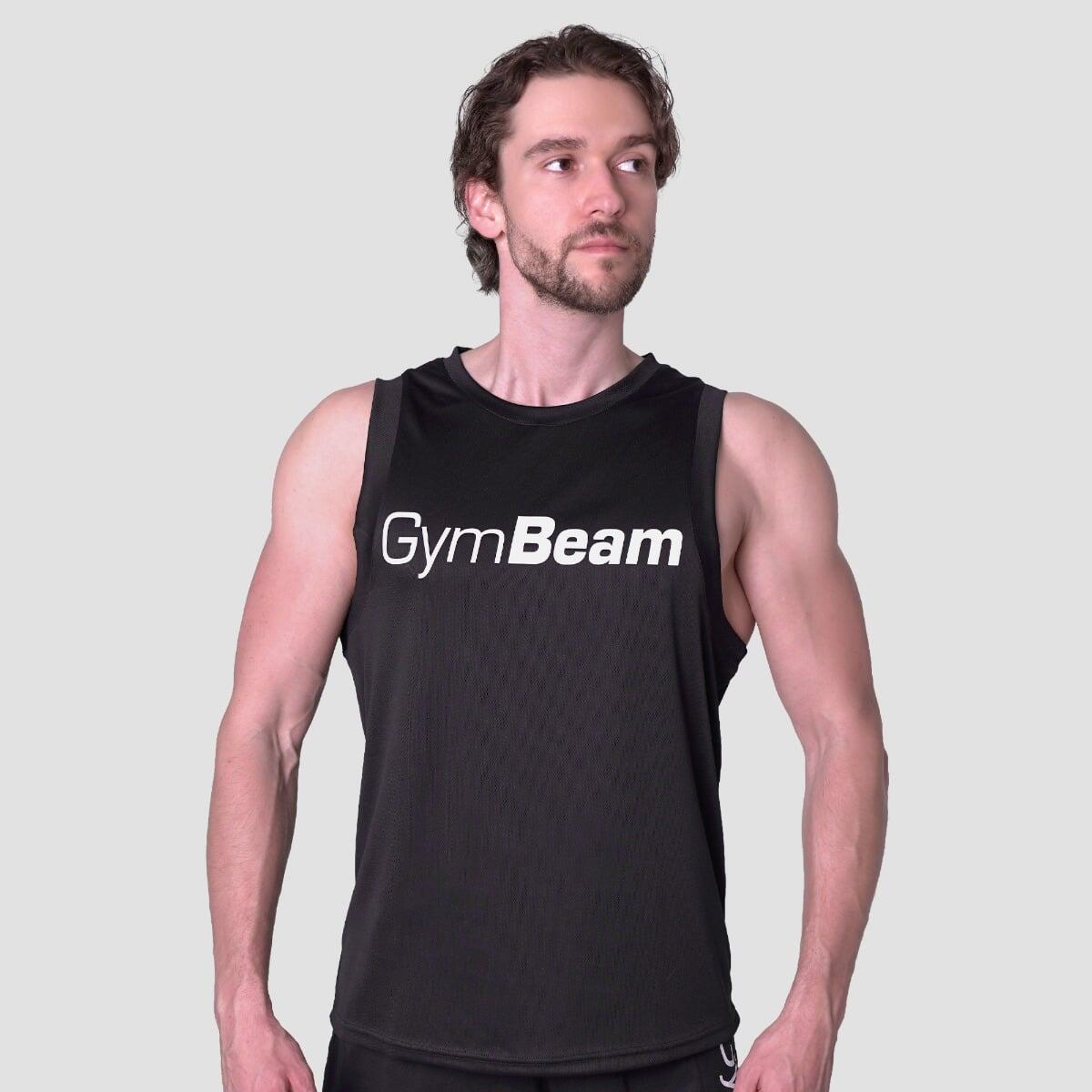 Top męski fitness regular fit czarny Essence Mesh