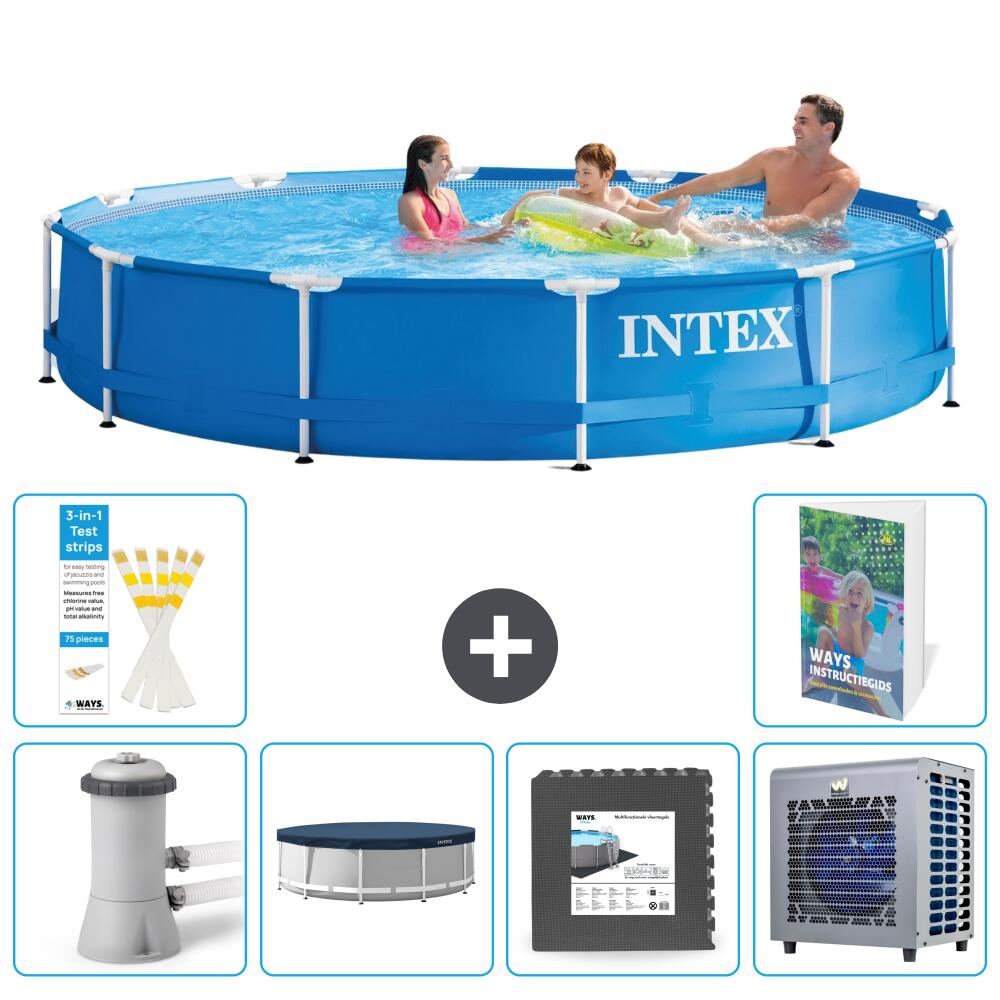 INTEX Basen ze stelażem Okrągły - 366x76 cm - 7-częściowy S330