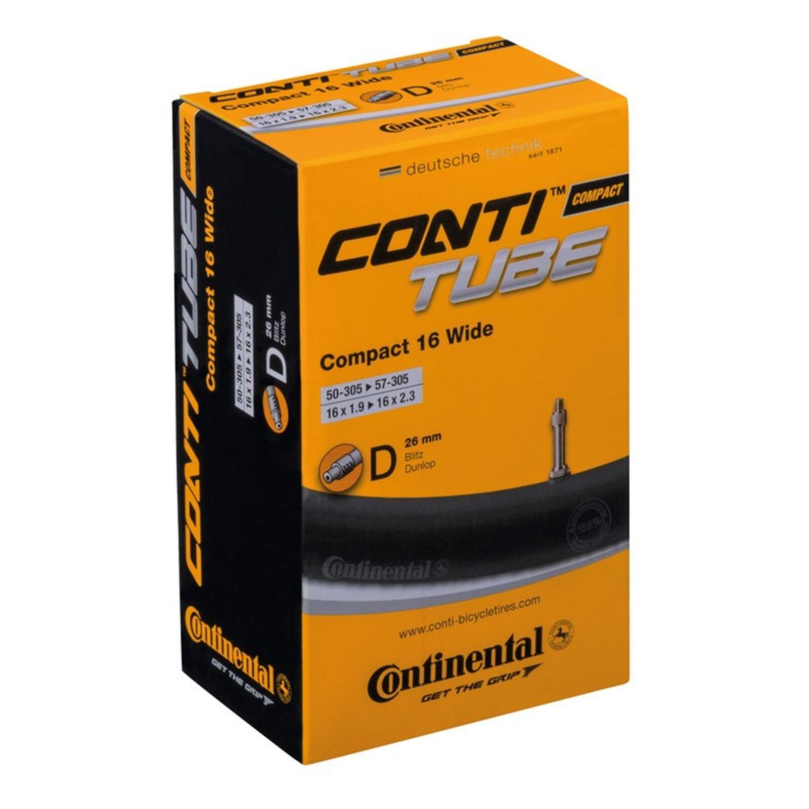 Continental DV3 dętka 16x1.75-2.50 (47-62-305) zawór Dunlop 26 mm