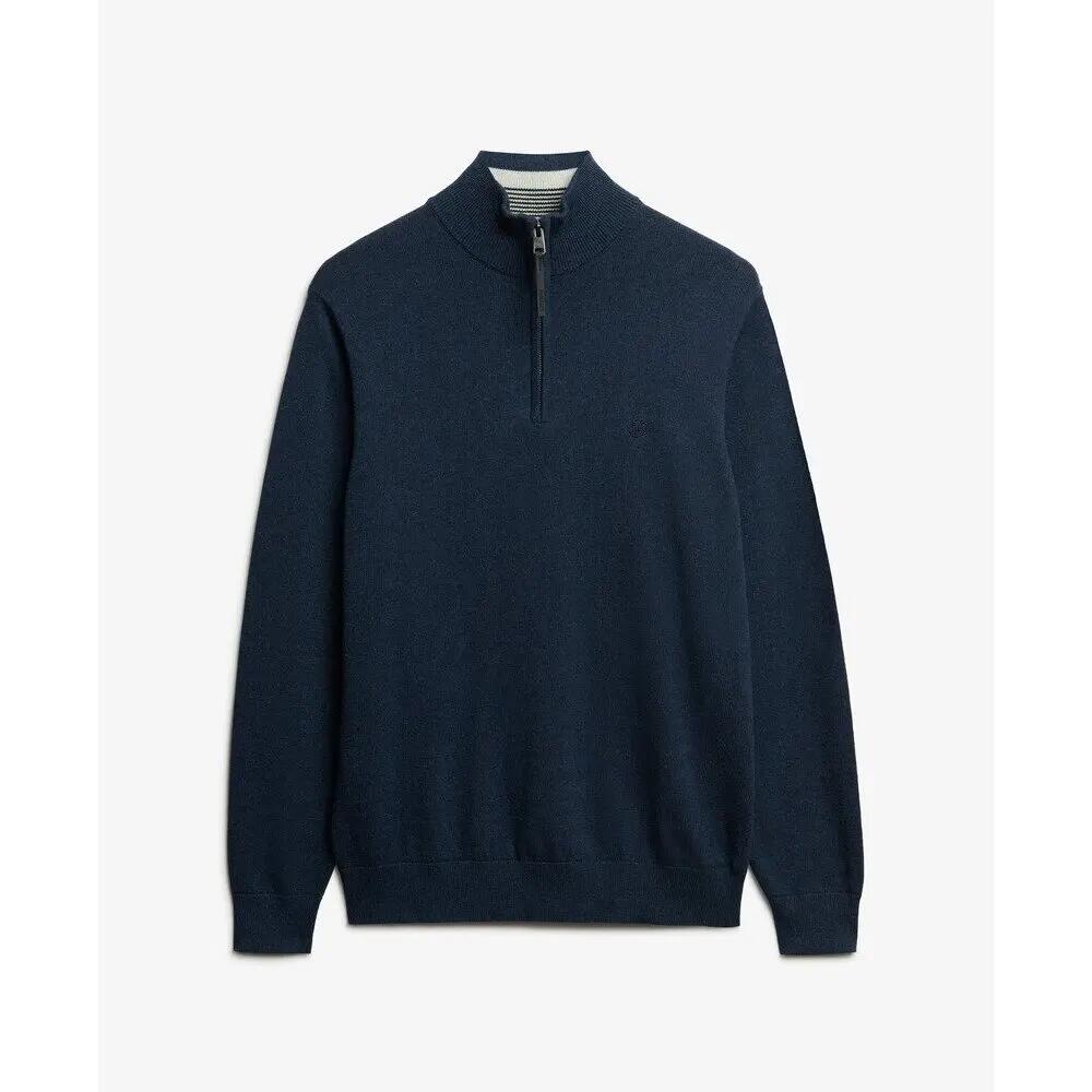 Czarny sweter z kołnierzem typu camionneur Superdry Essentials