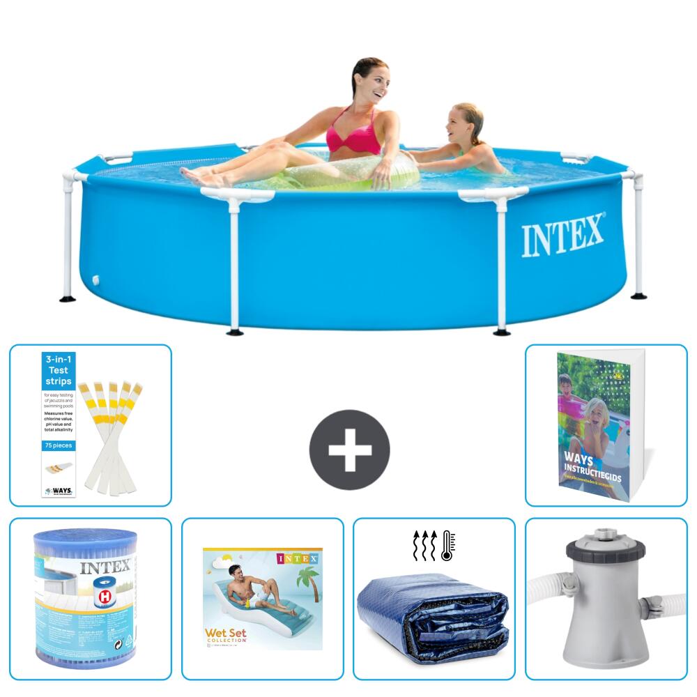 INTEX Basen ze stelażem Okrągły - 244x51 cm - 7-częściowy S173
