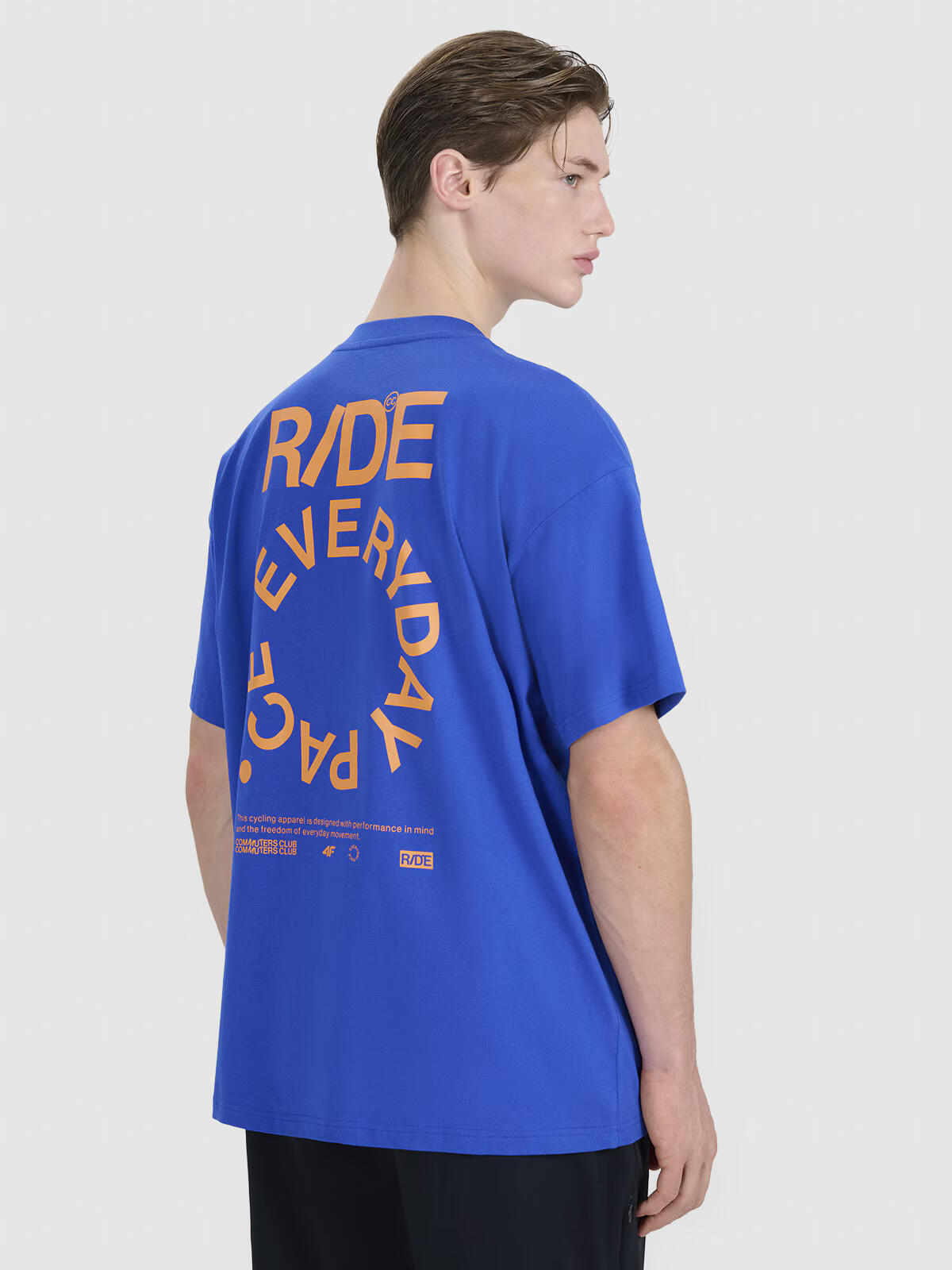T-shirt oversize z nadrukiem męski 4F 4FWSS25TTSHM1979