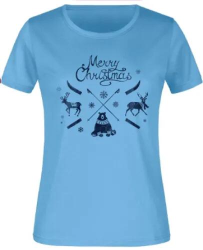 Damska koszulka James & Nicholson Christmas Blue