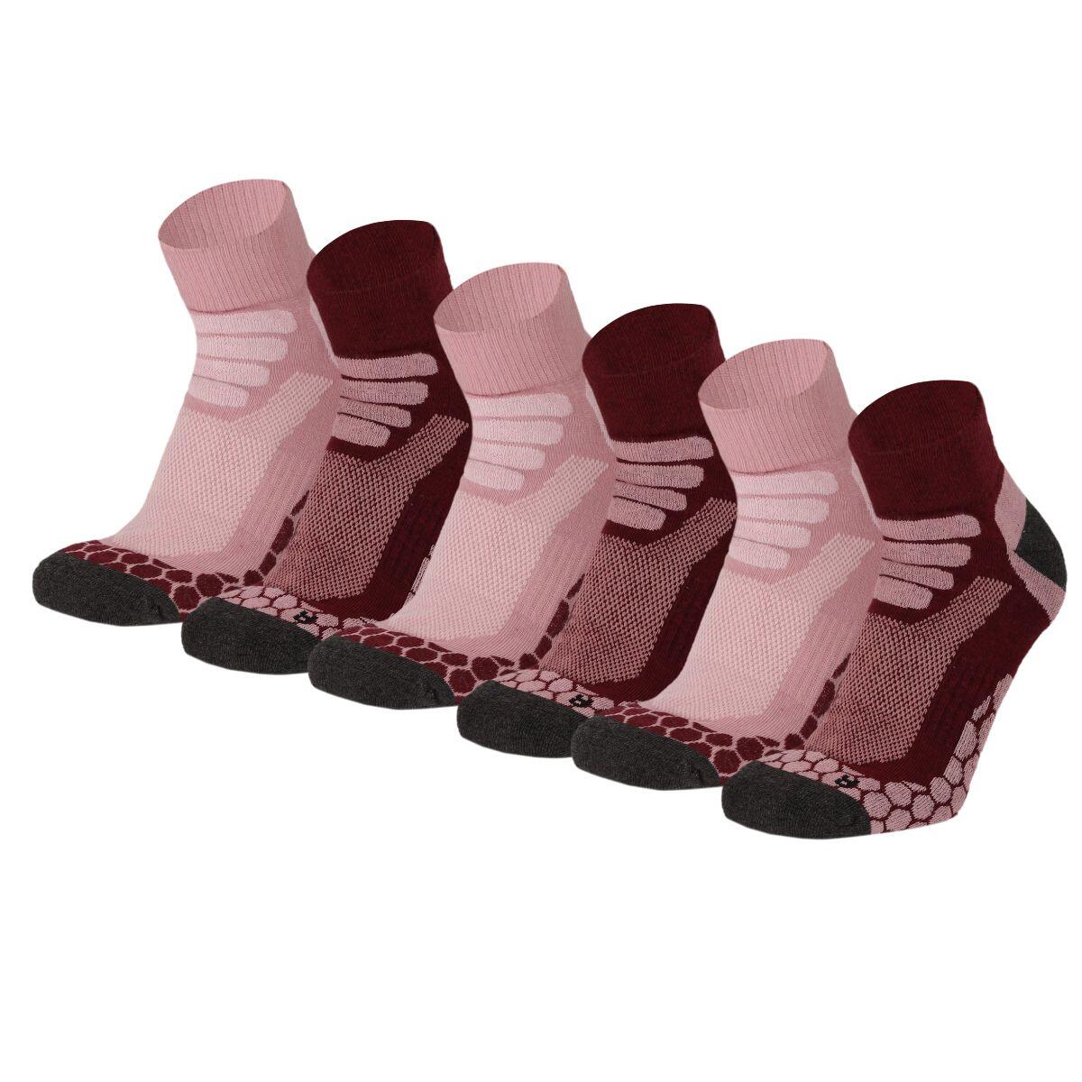 Niskie skarpety trekkingowe Coolmax® Quarter 6 par - Burgundy