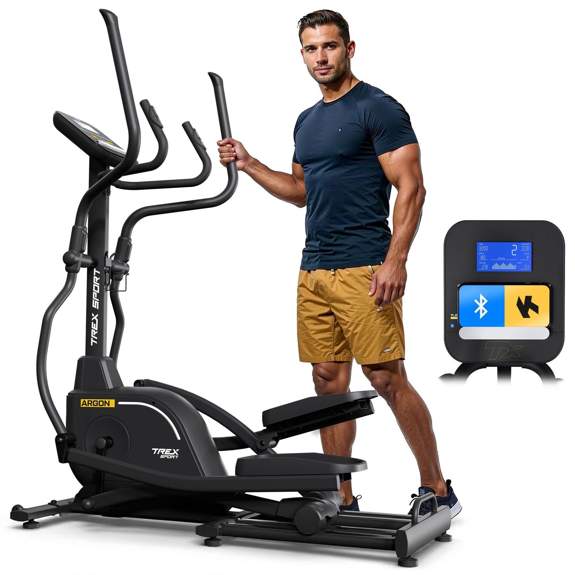 Trenażer eliptyczny elektromagnetyczny Trex Sport ARGON z kołem 18kg, do 135kg