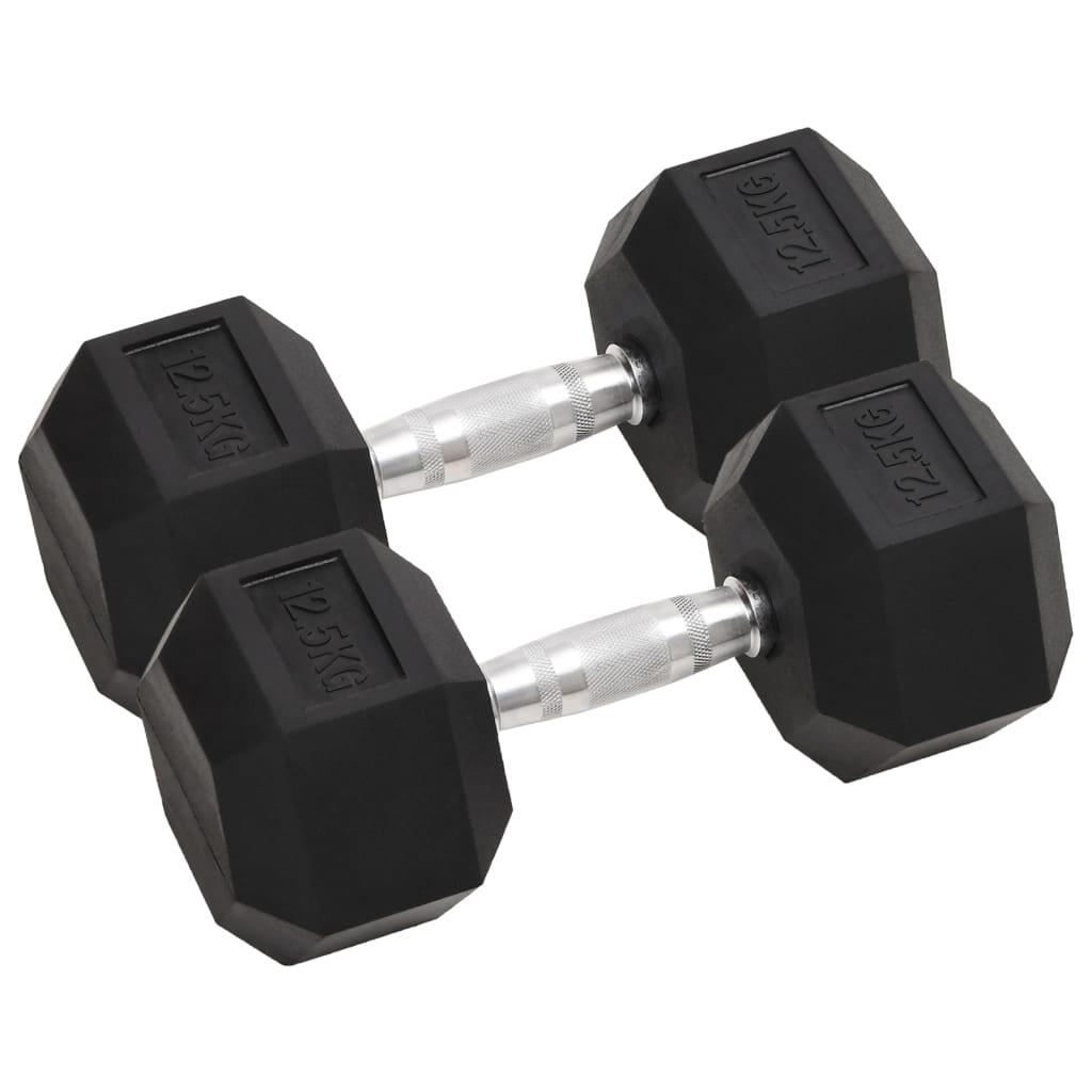 Zestaw hantli VidaXL 2 x 12,5 kg z gumą
