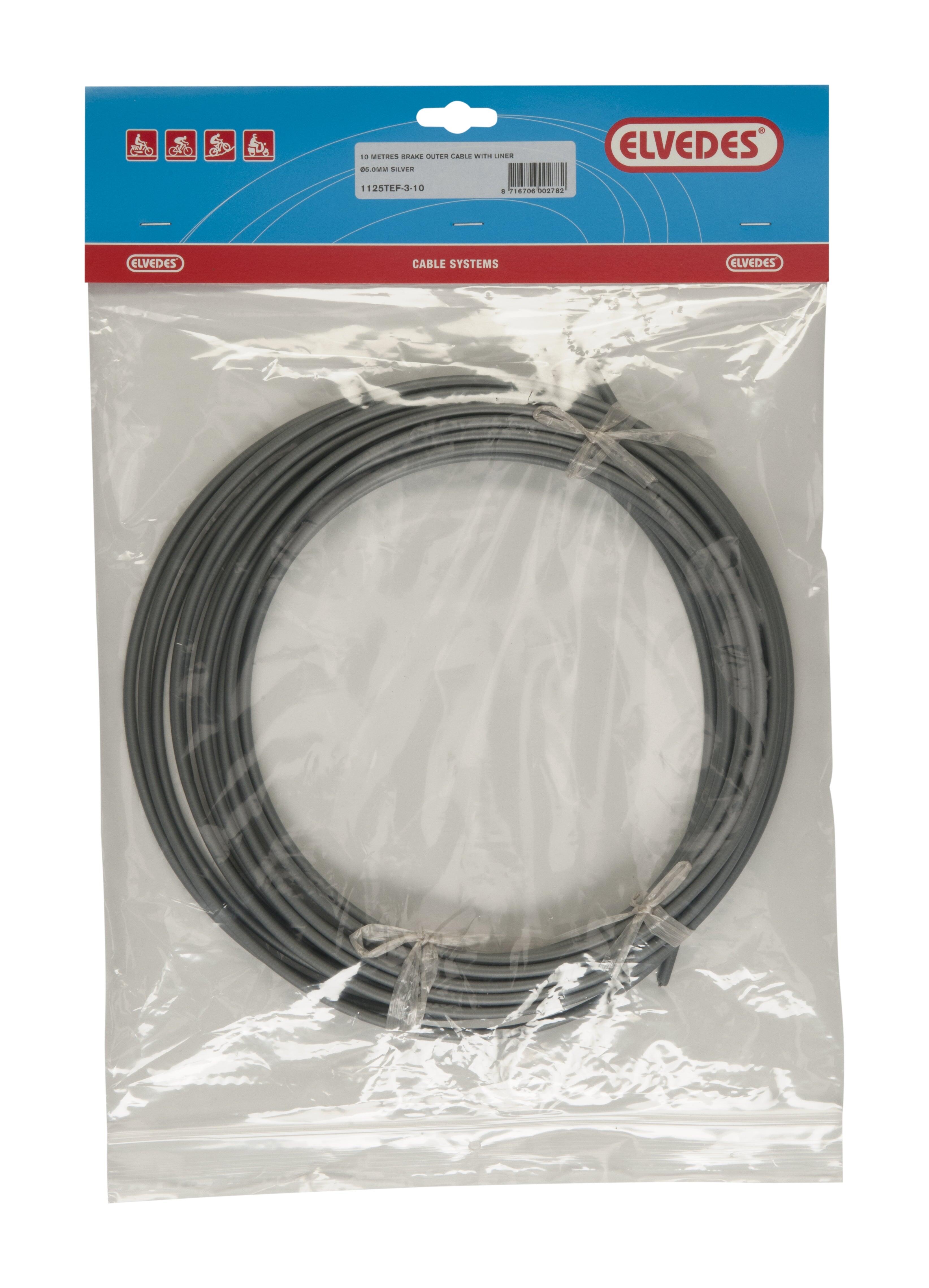 Elvedes osłona linki hamulcowej z teflonem 10 m Ø5.0 mm - srebrna