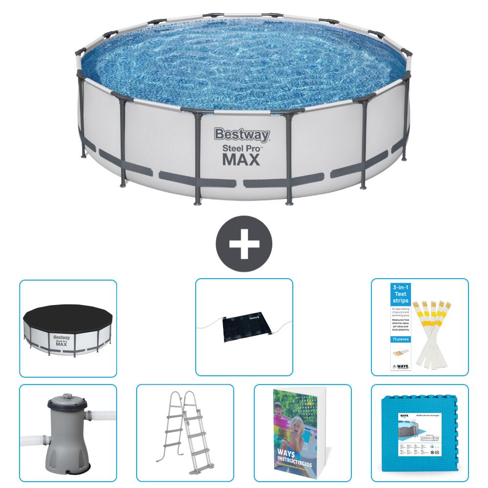 BESTWAY Basen Steel Pro MAX Okrągły - 427x122 cm - 8-częściowy S621