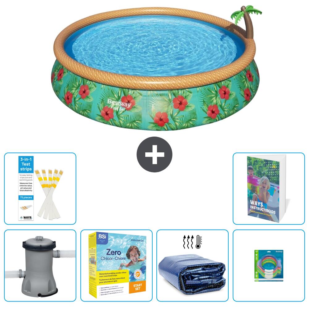 BESTWAY Basen Fast Set Okrągły - 457x84 cm - 7-częściowy S181