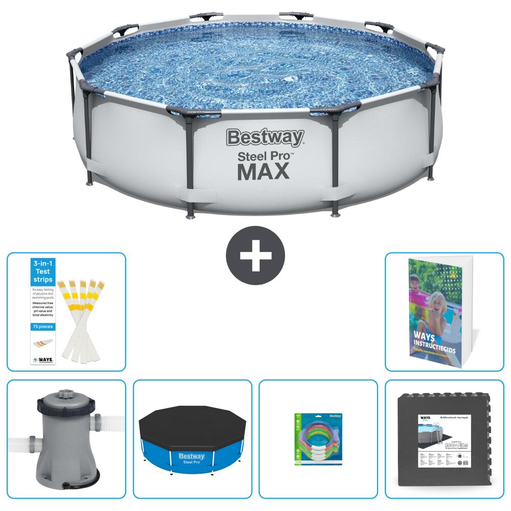 BESTWAY Basen Steel Pro MAX Okrągły - 305x76 cm - 7-częściowy S317