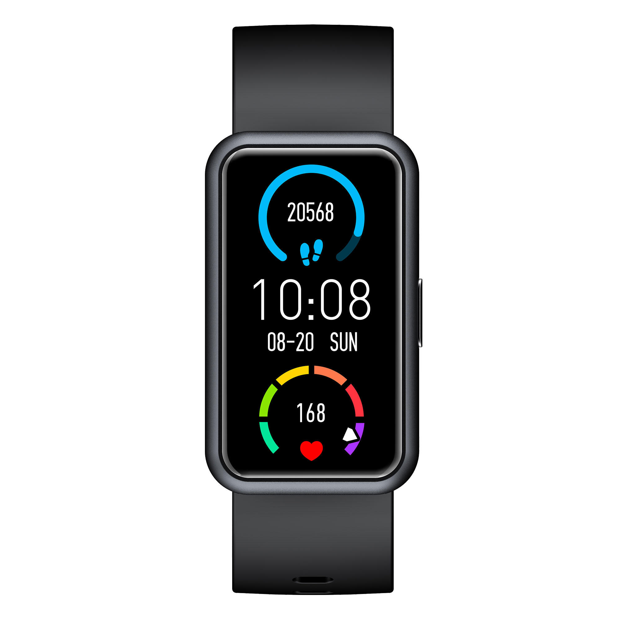 Smartwatch z zakrzywionym ekranem dotykowym – Abyx Fit Etna – Czarny