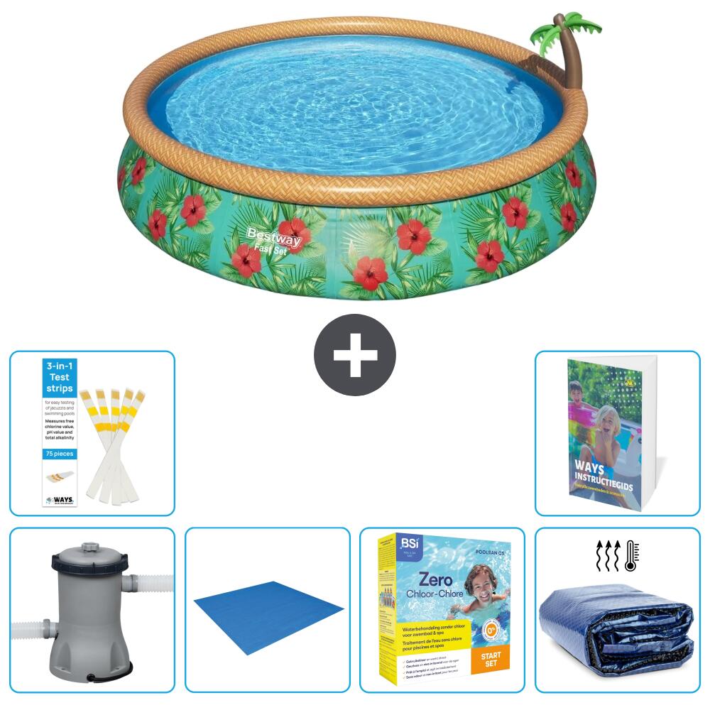 BESTWAY Basen Fast Set Okrągły - 457x84 cm - 7-częściowy S245