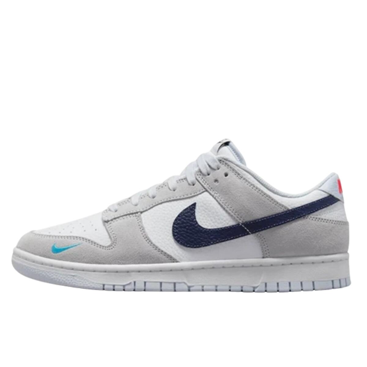 Nike Dunk Low White Grey Navy Aqua Mini Swoosh