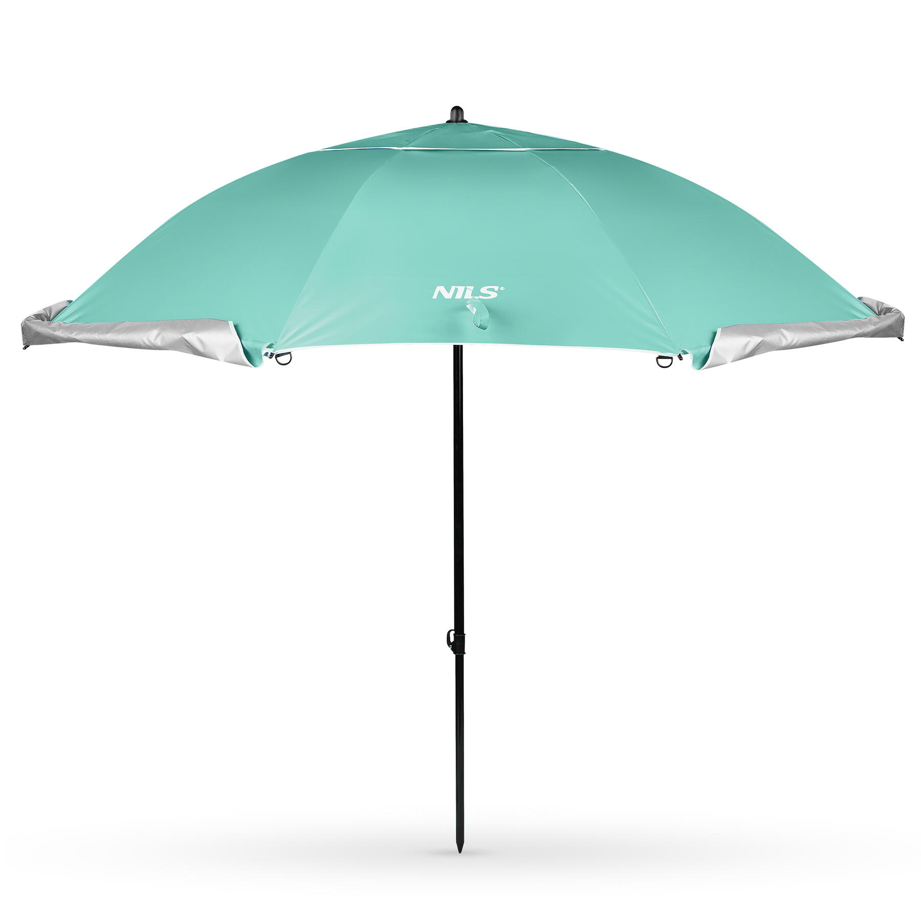 Parasol plażowy 2w1 NILS CAMP NC17114 z podłogą i ochroną UV 240 cm
