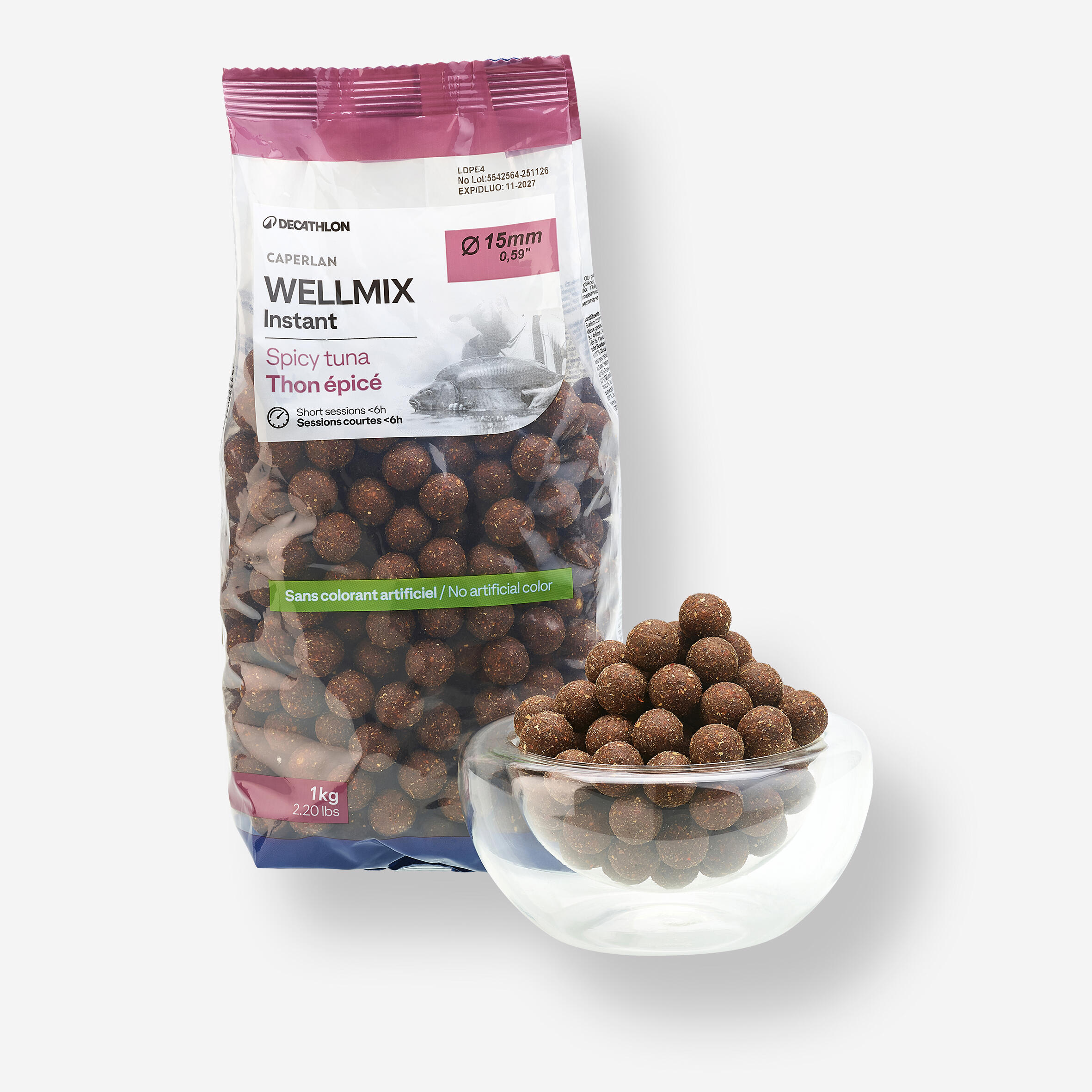 Kulki proteinowe Caperlan Wellmix Instant 15 mm 1 kg spicy tuna
