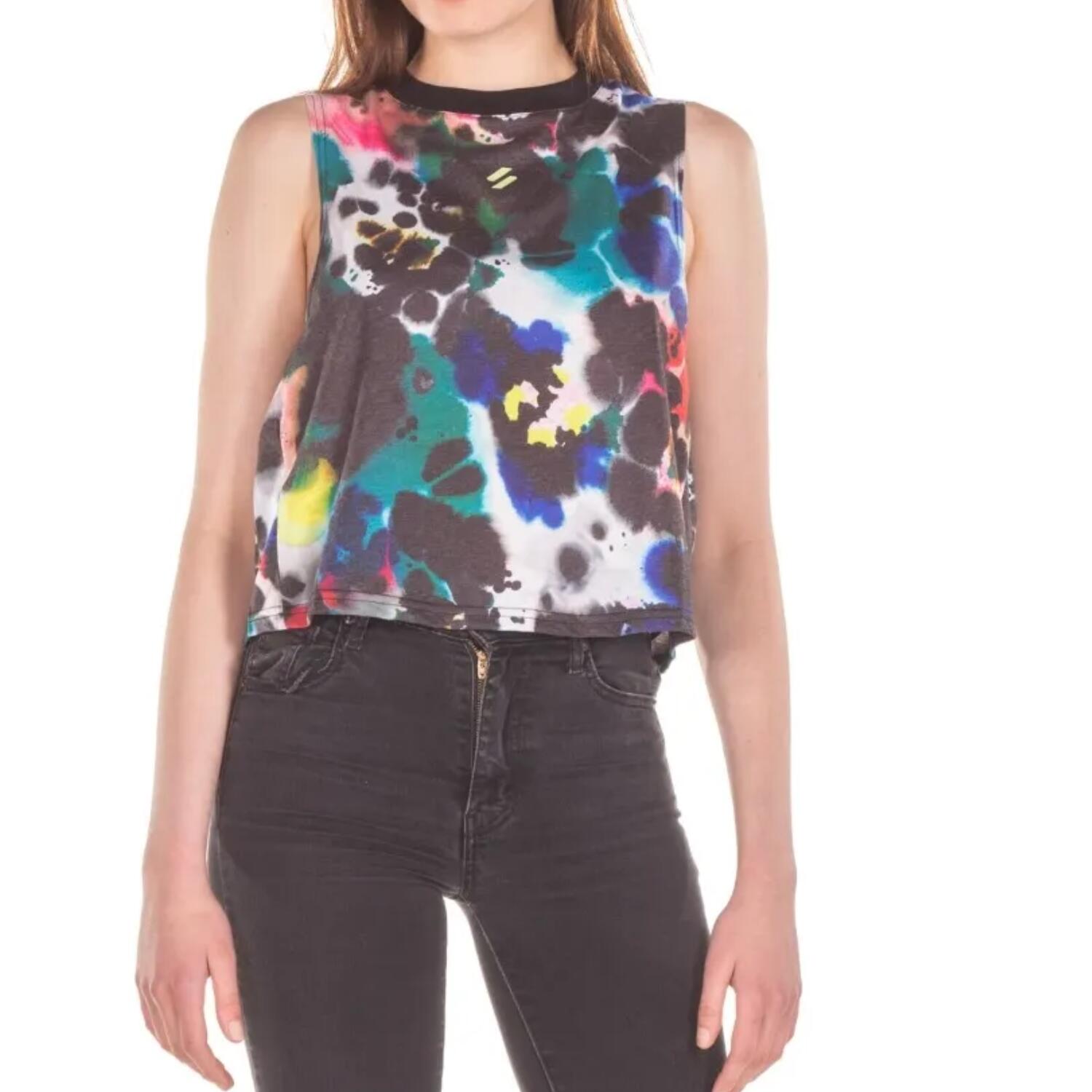 Koszulka sportowa damska Superdry Run Cropped Loose bez rękawów