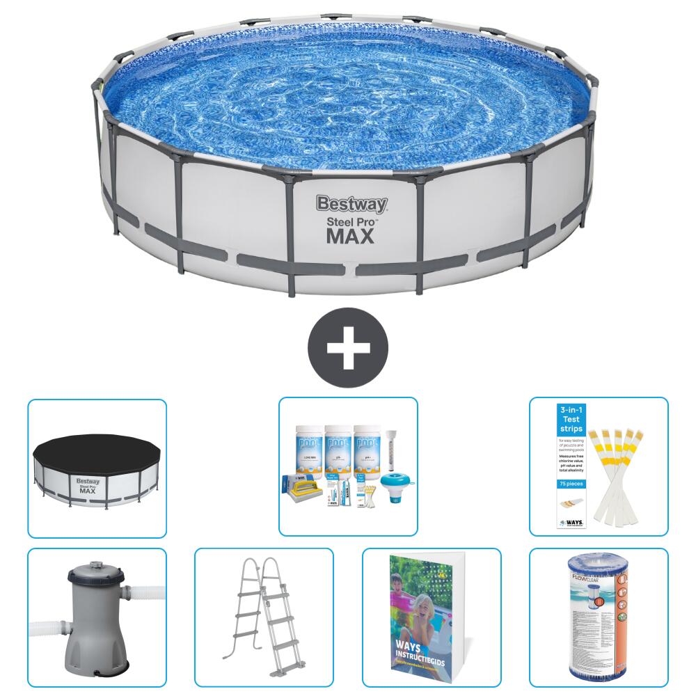 BESTWAY Basen Steel Pro MAX Okrągły - 457x122 cm - 8-częściowy S556