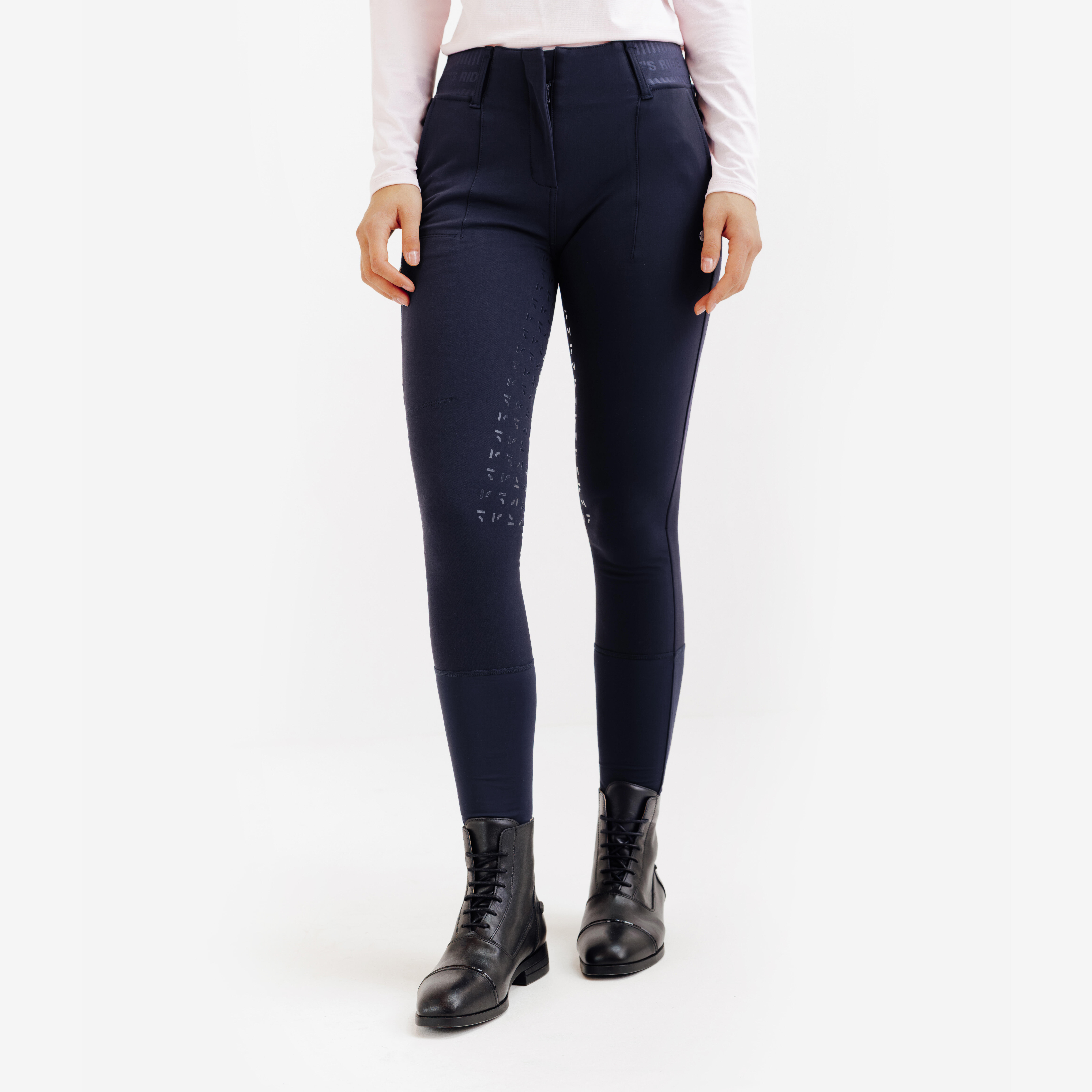 Bryczesy damskie do jazdy konnej full grip Be You - 500